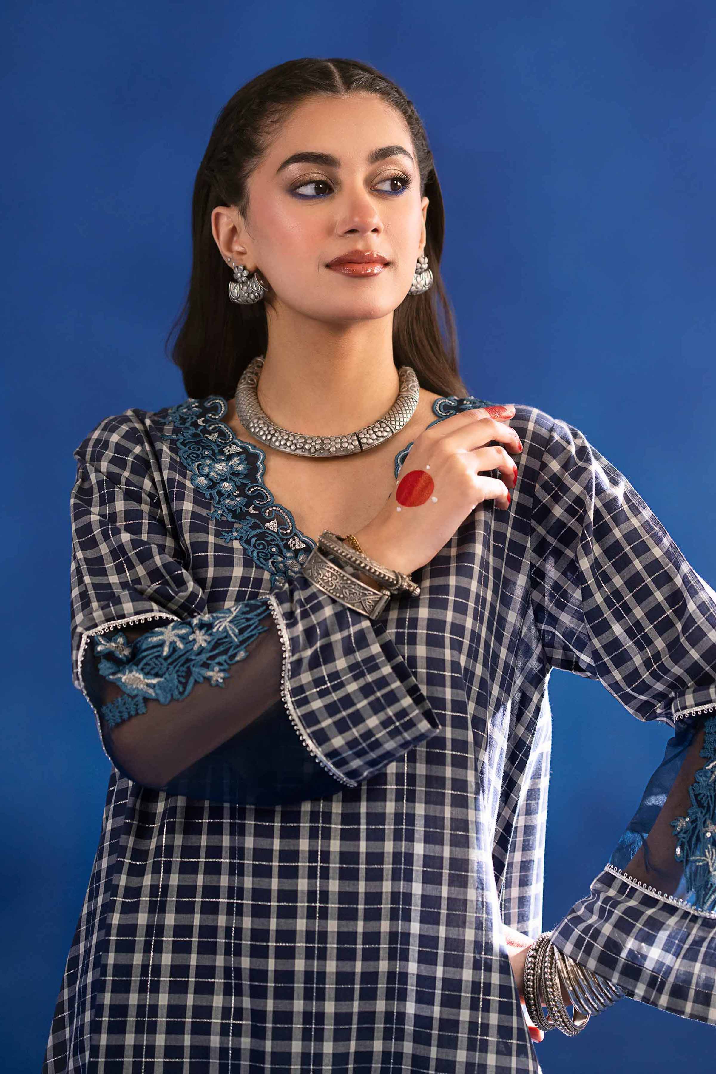 NishatUK - Brown Embroidered Yarn Dyed 1-piece ready to wear Shirt