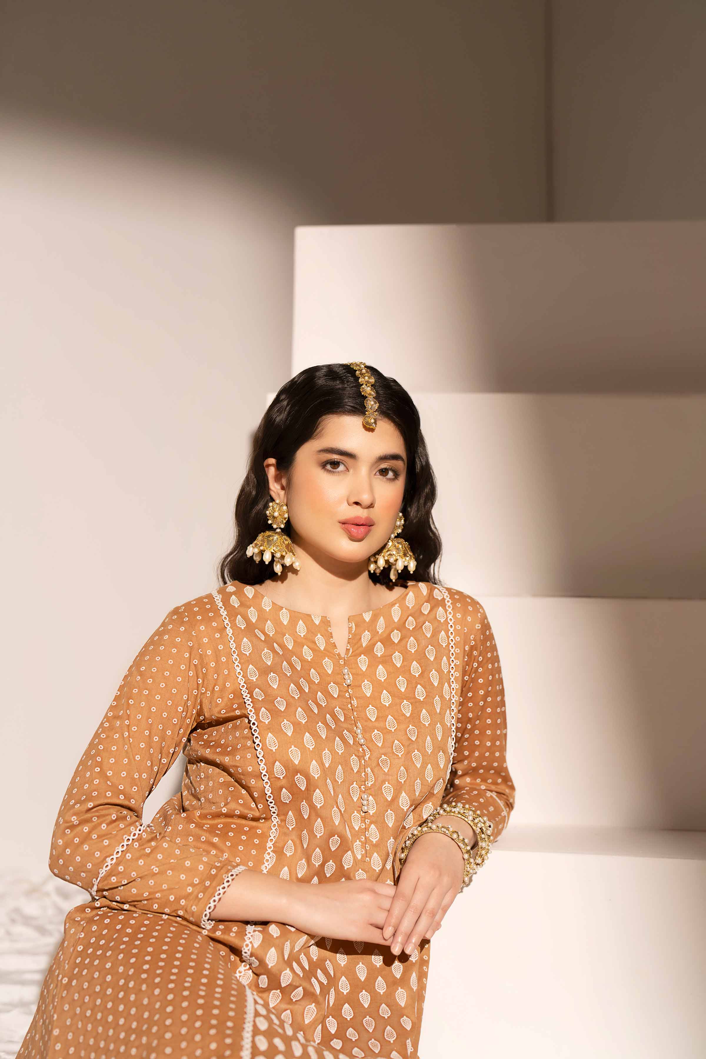 NishatUK - Brown Printed Lawn 2-piece ready to wear Dress