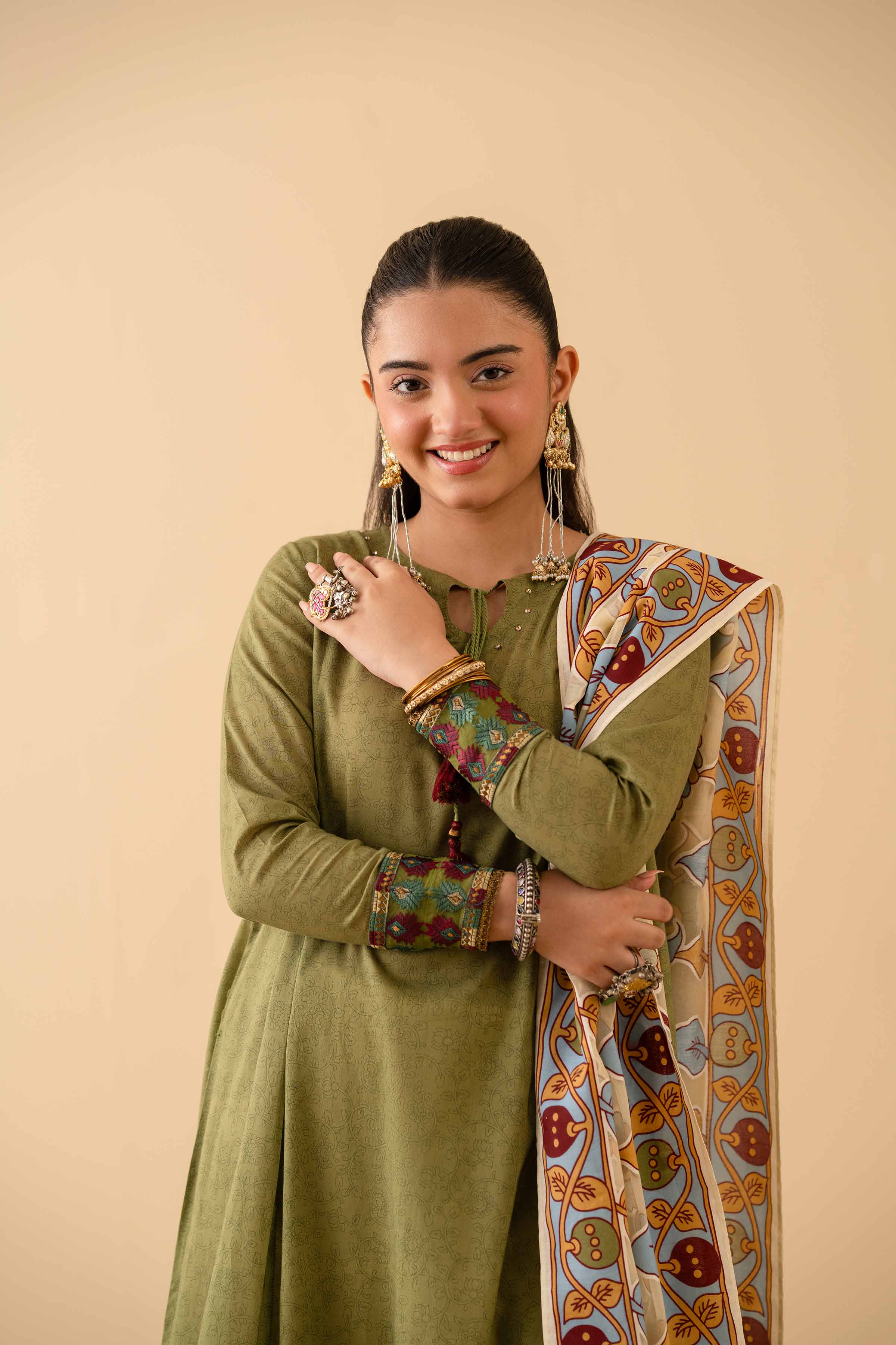 NishatUK - Green Embroidered Lawn 2-piece ready to wear Dress