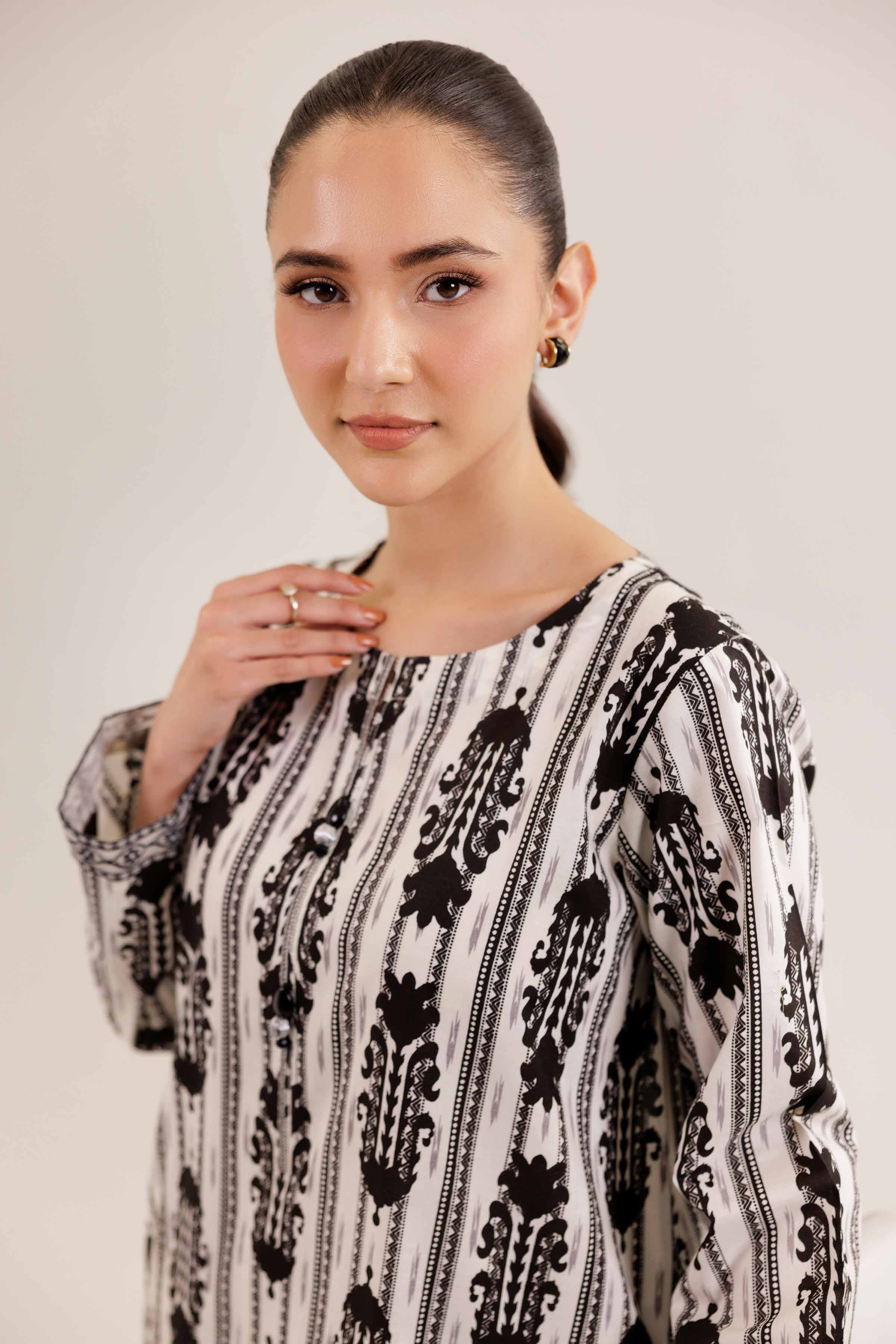 NishatUK - White Embroidered Cambric 2-piece ready to wear Dress