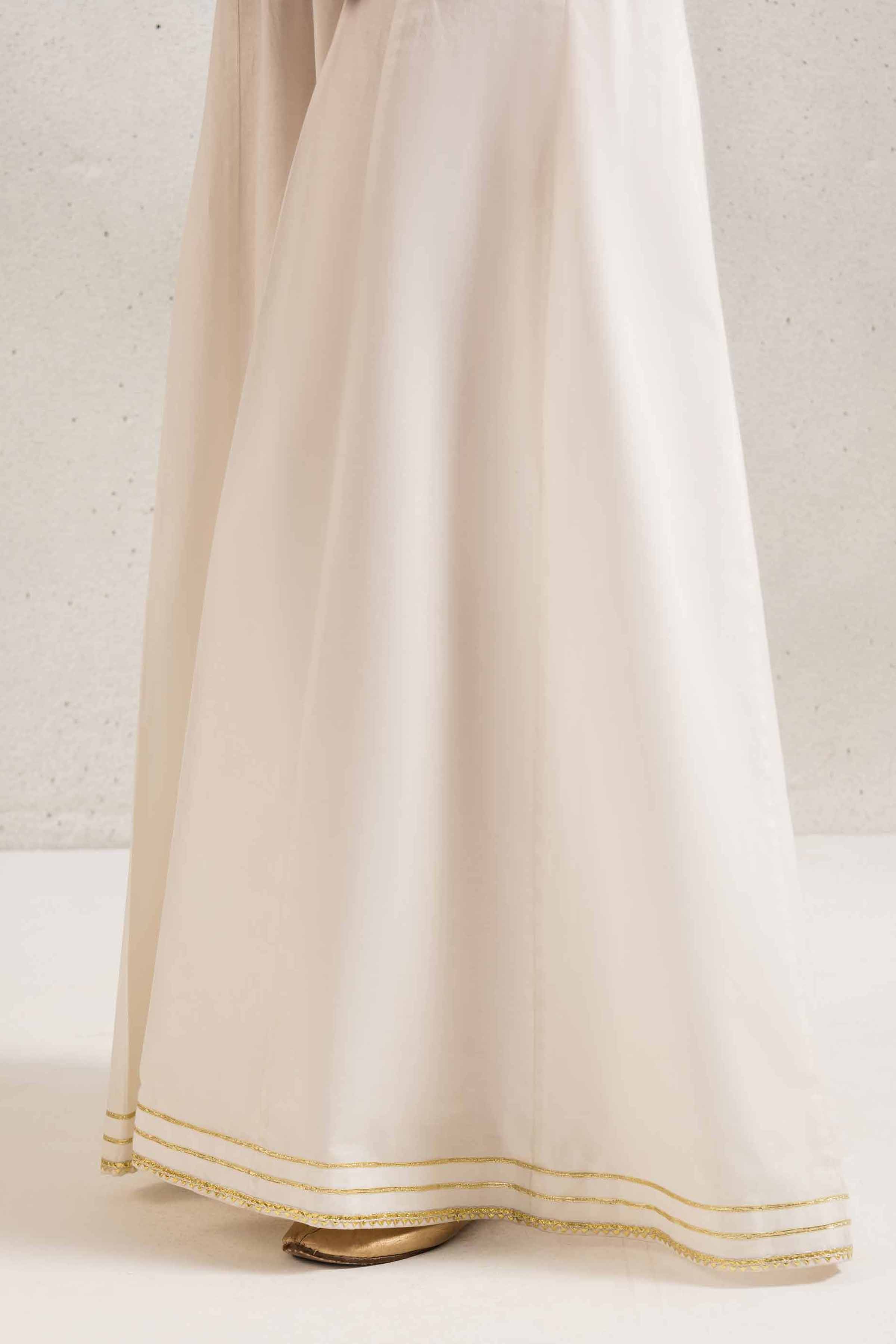 NishatUK - White Solids Cambric 1-piece ready to wear Sharara