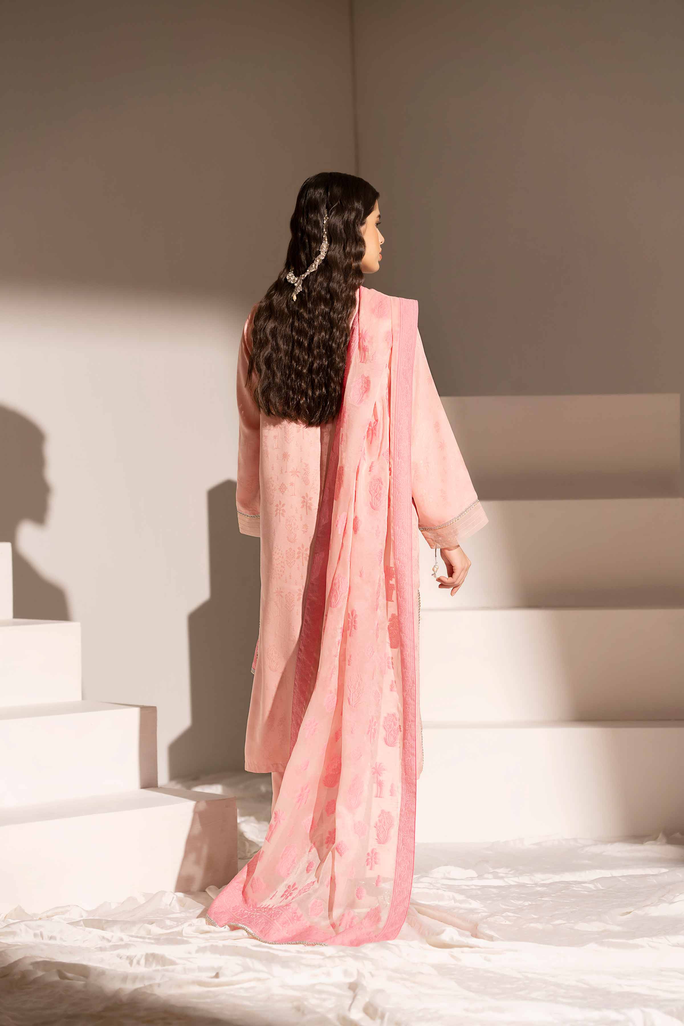 NishatUK - Pink Embroidered Jacquard 3-piece ready to wear Suit