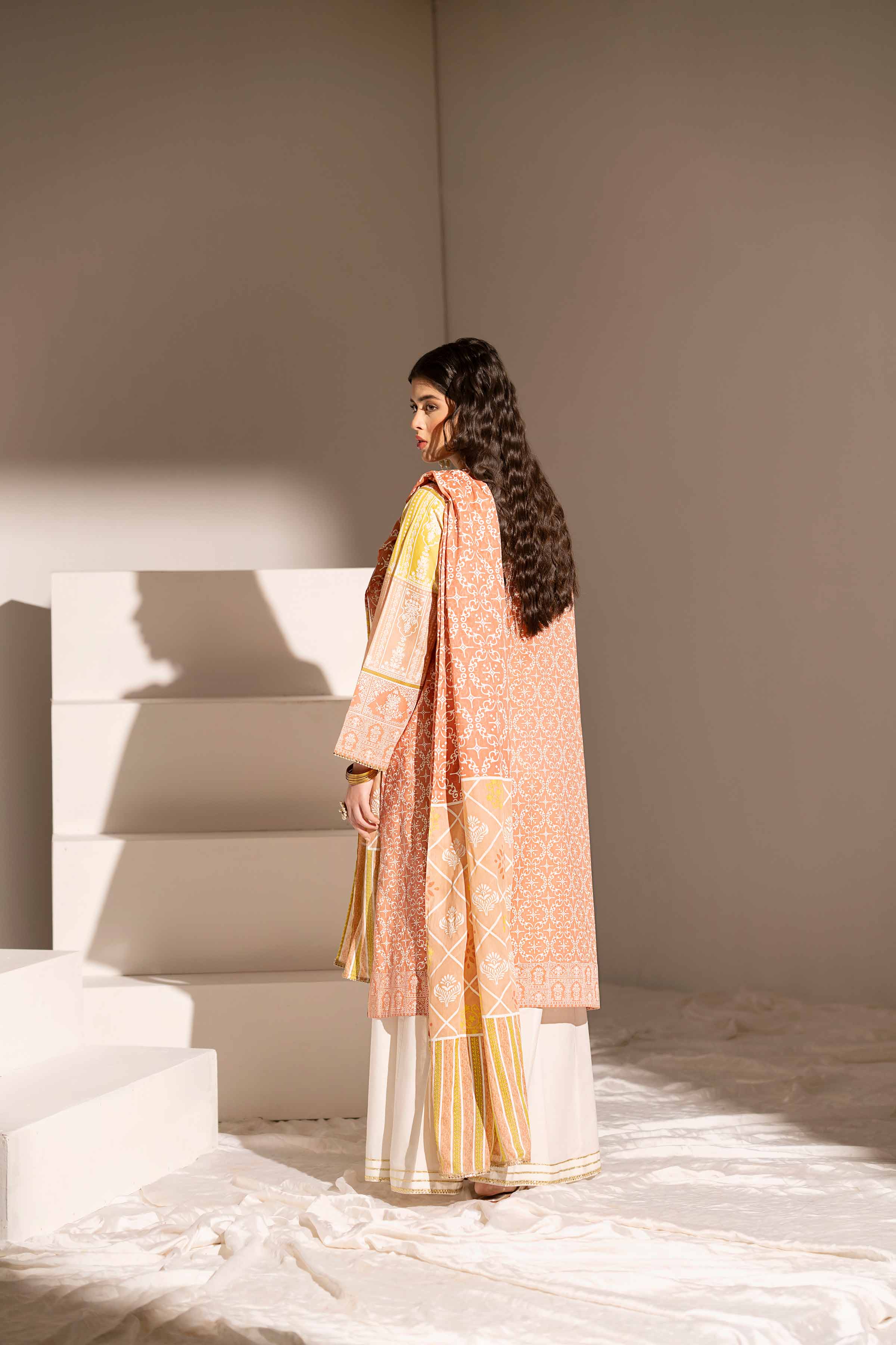 NishatUK - Peach Embroidered Lawn 2-piece ready to wear Dress