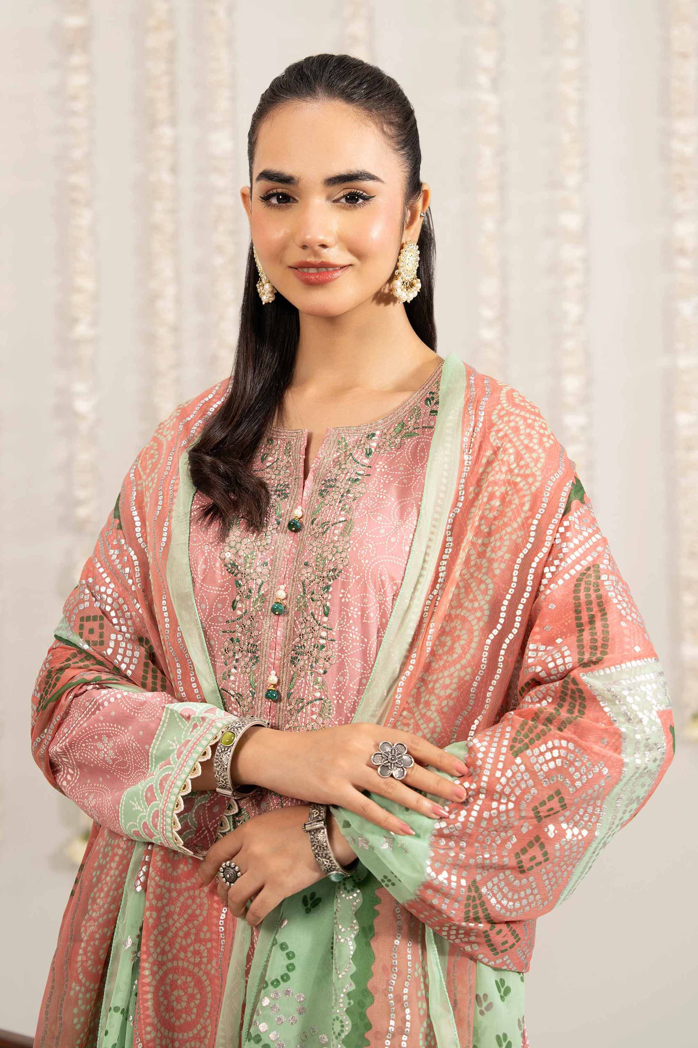 NishatUK - Pink Embroidered Lawn 2-piece ready to wear Dress