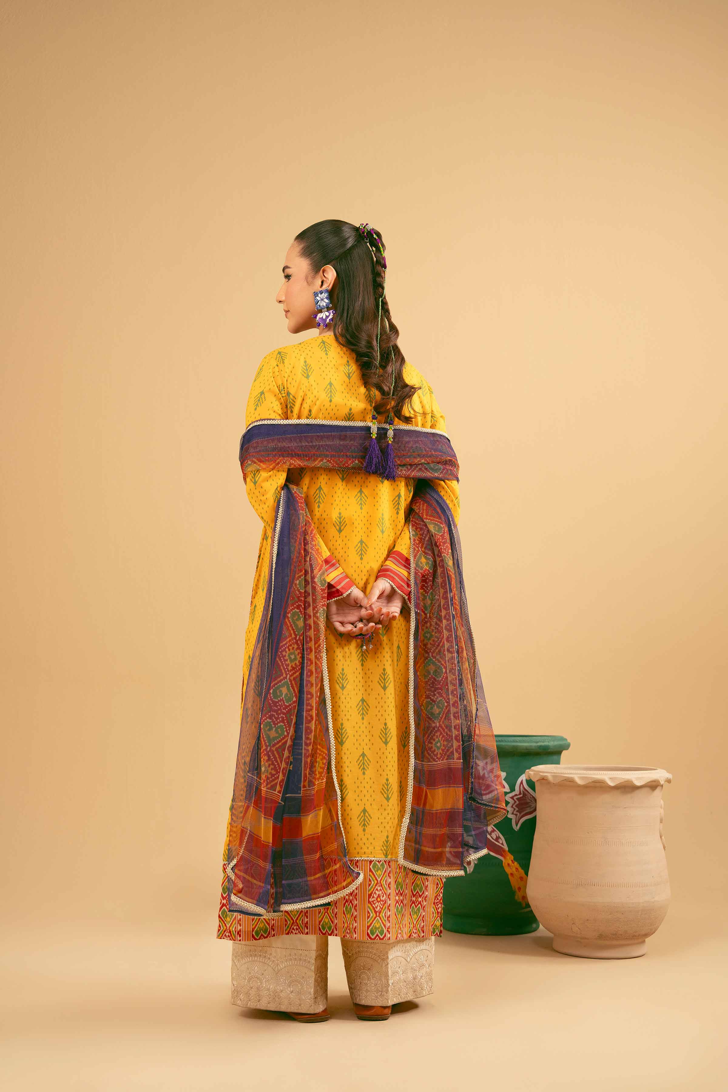 NishatUK - Mustard Embroidered Lawn 2-piece ready to wear Dress