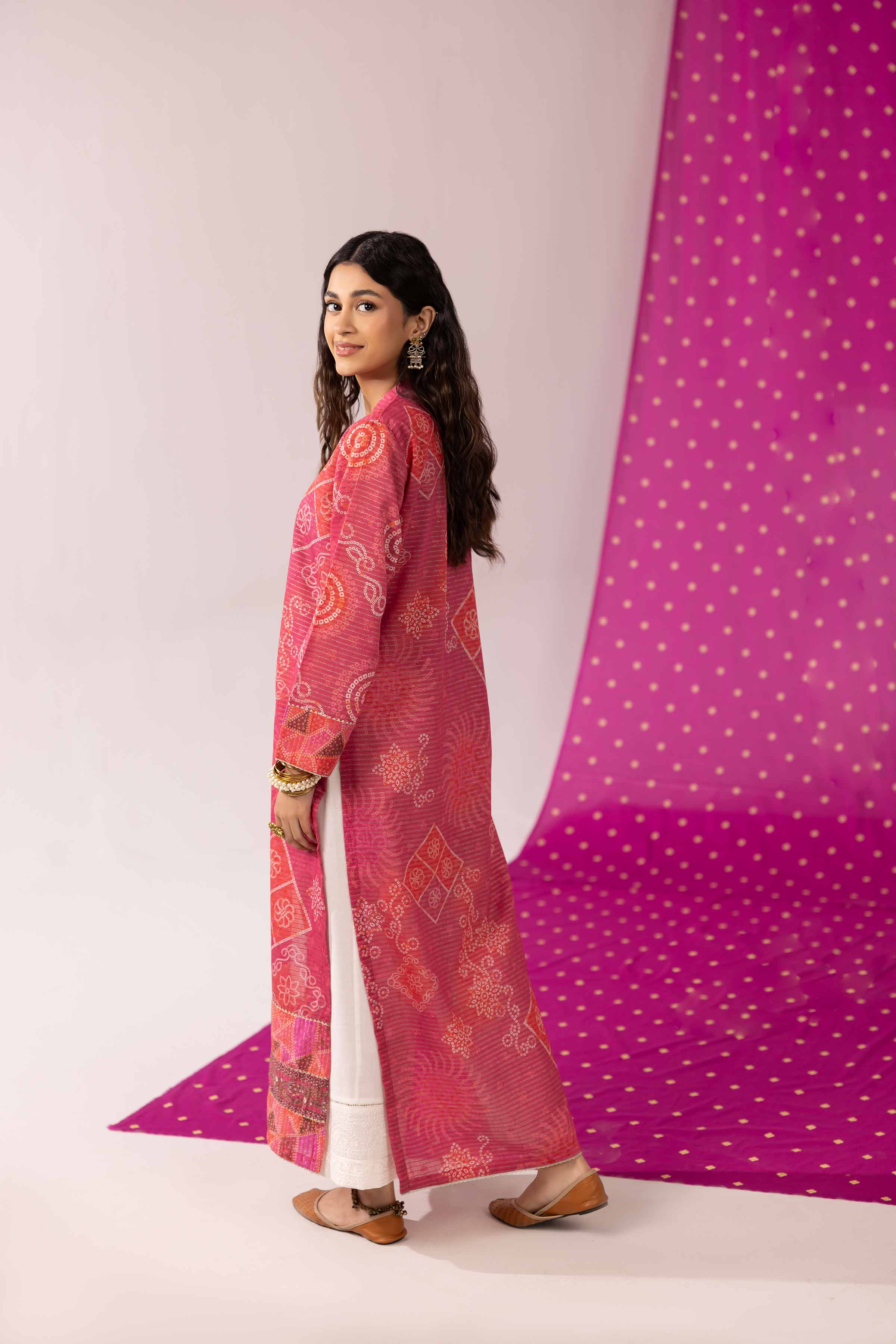 NishatUK - Pink Printed Jacquard 1-piece ready to wear Shirt
