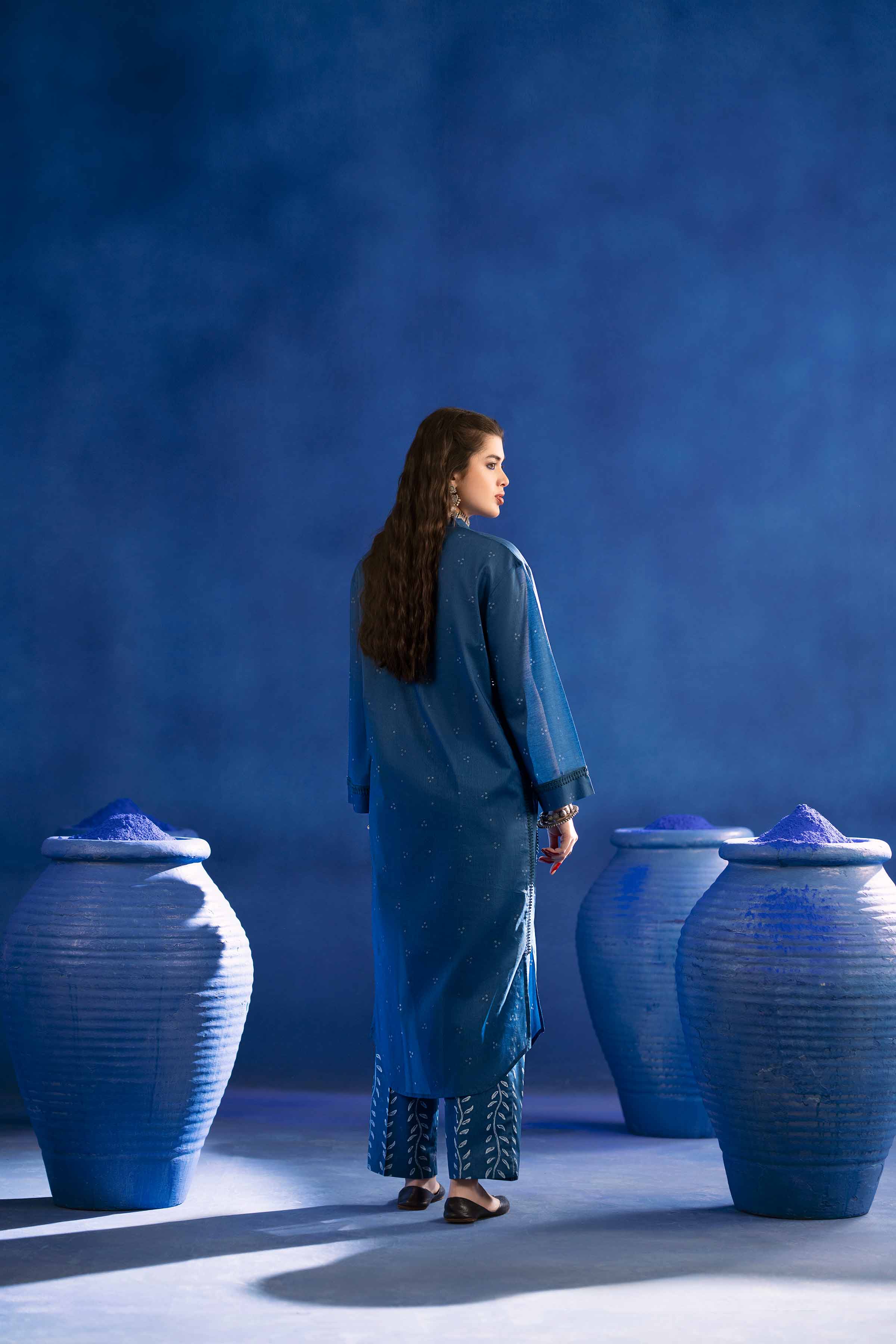 NishatUK - Blue Printed Lawn 2-piece ready to wear Dress