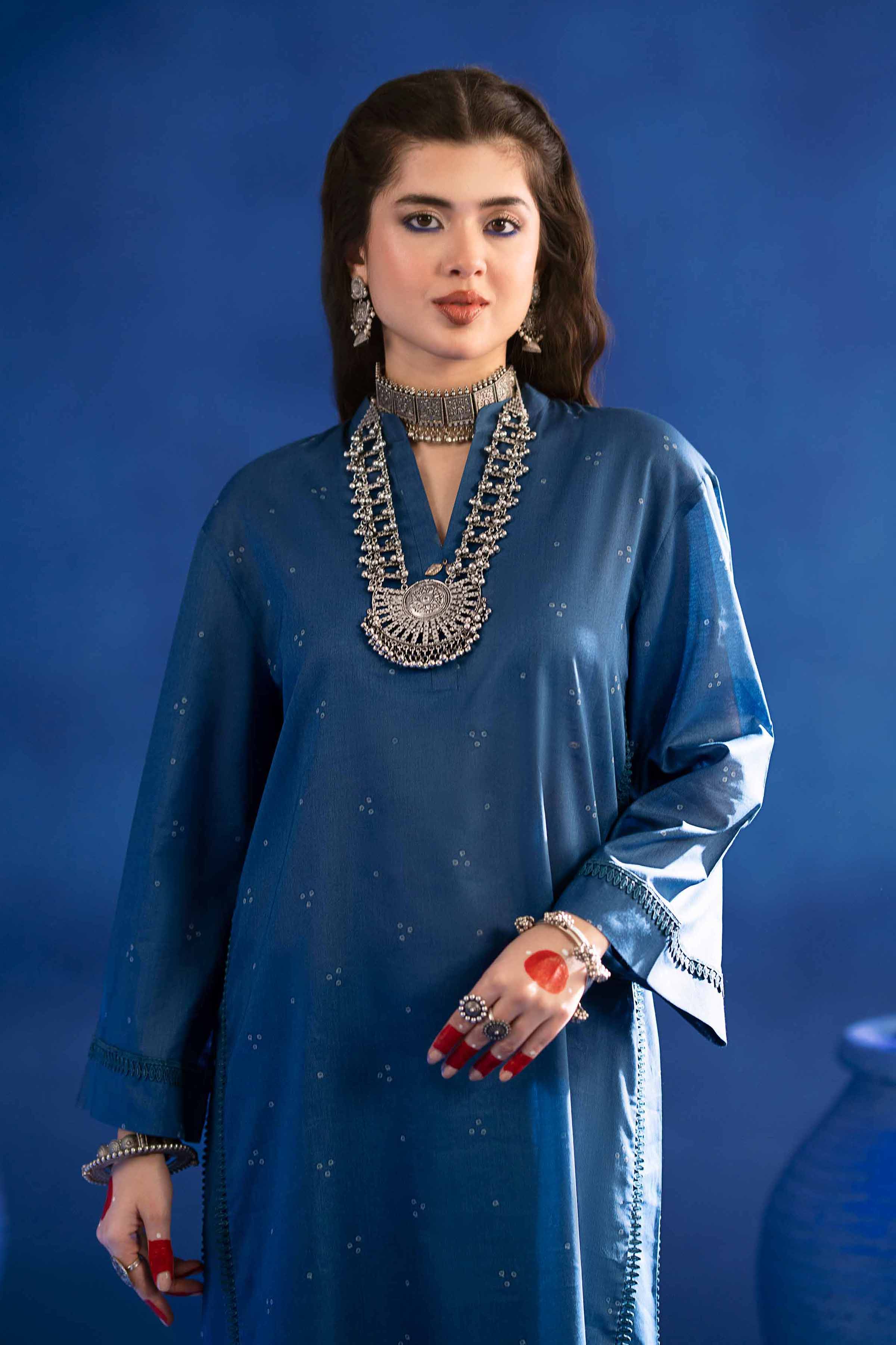 NishatUK - Blue Printed Lawn 2-piece ready to wear Dress