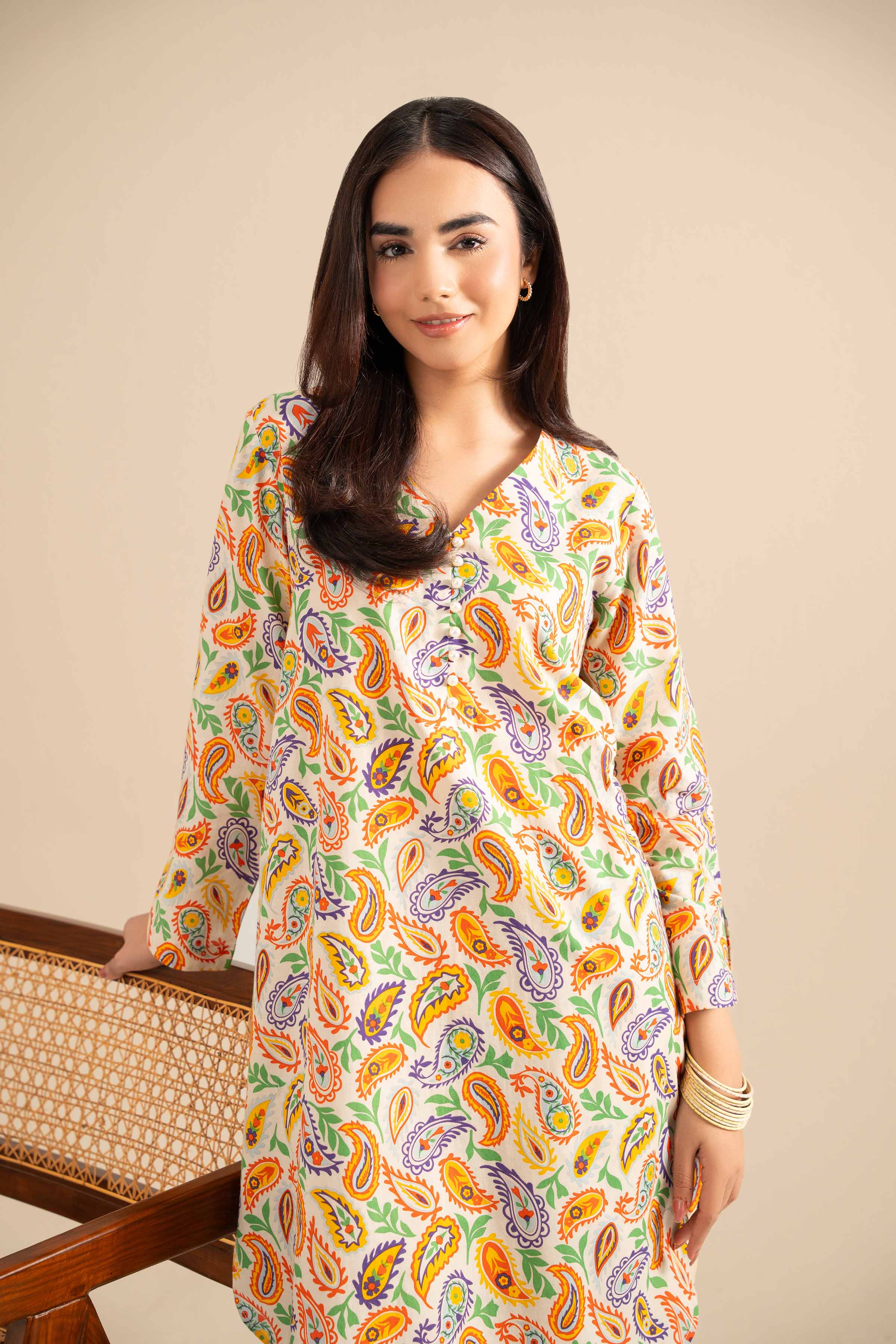 NishatUK - Multi Printed Cotton 2-piece ready to wear Dress