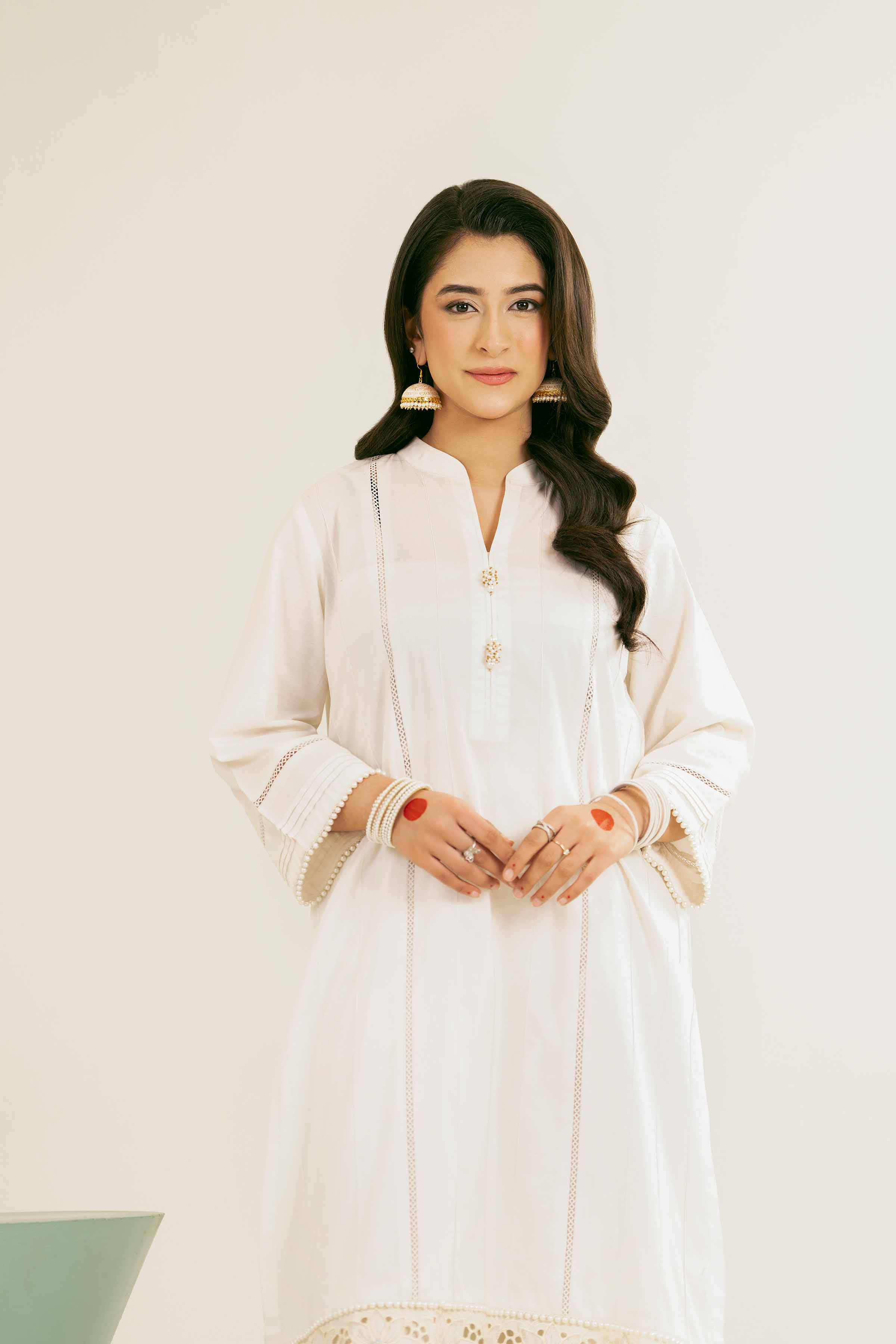 NishatUK - White Embroidered Cambric 1-piece ready to wear Shirt