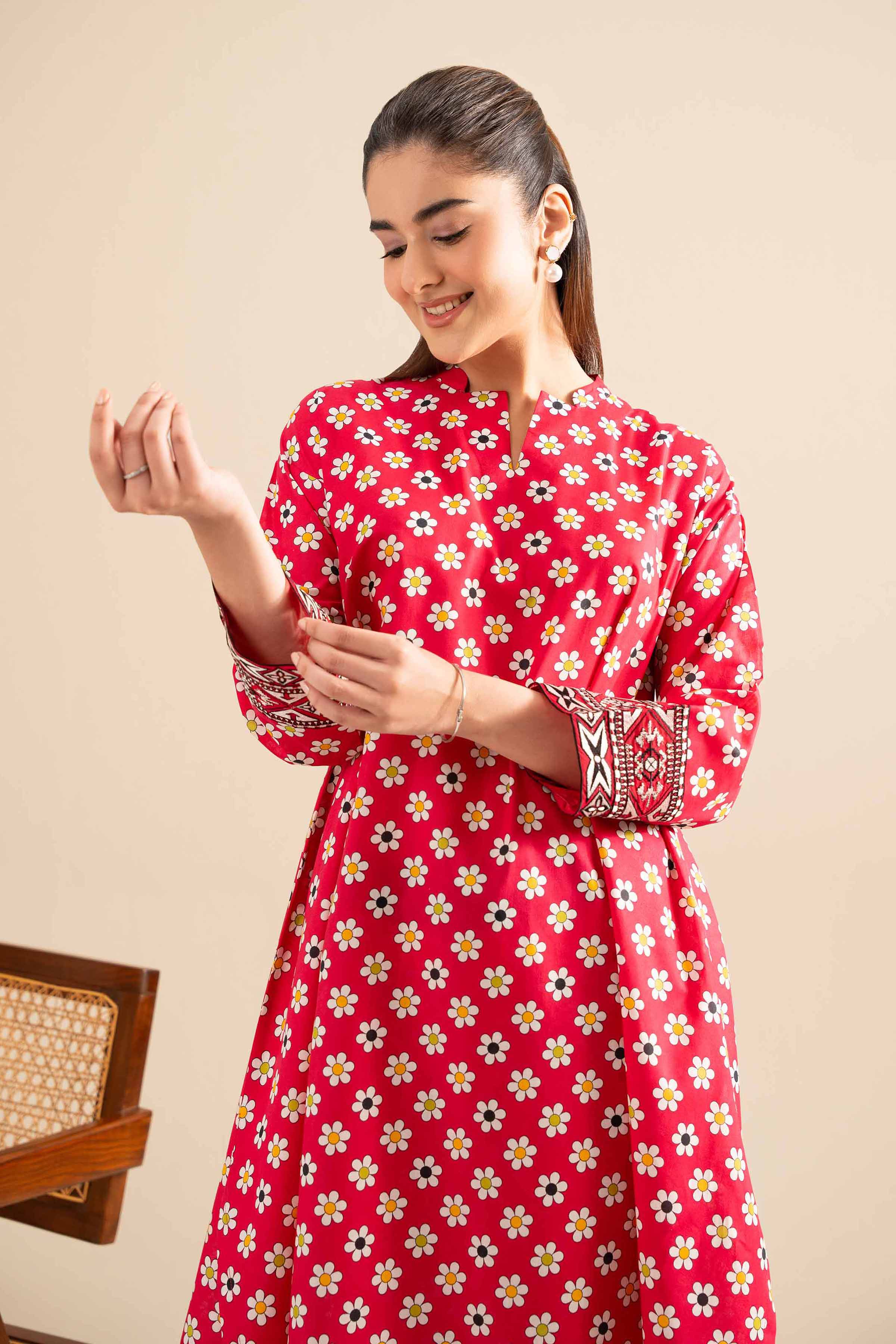 NishatUK - Pink Embroidered Cotton 2-piece ready to wear Dress