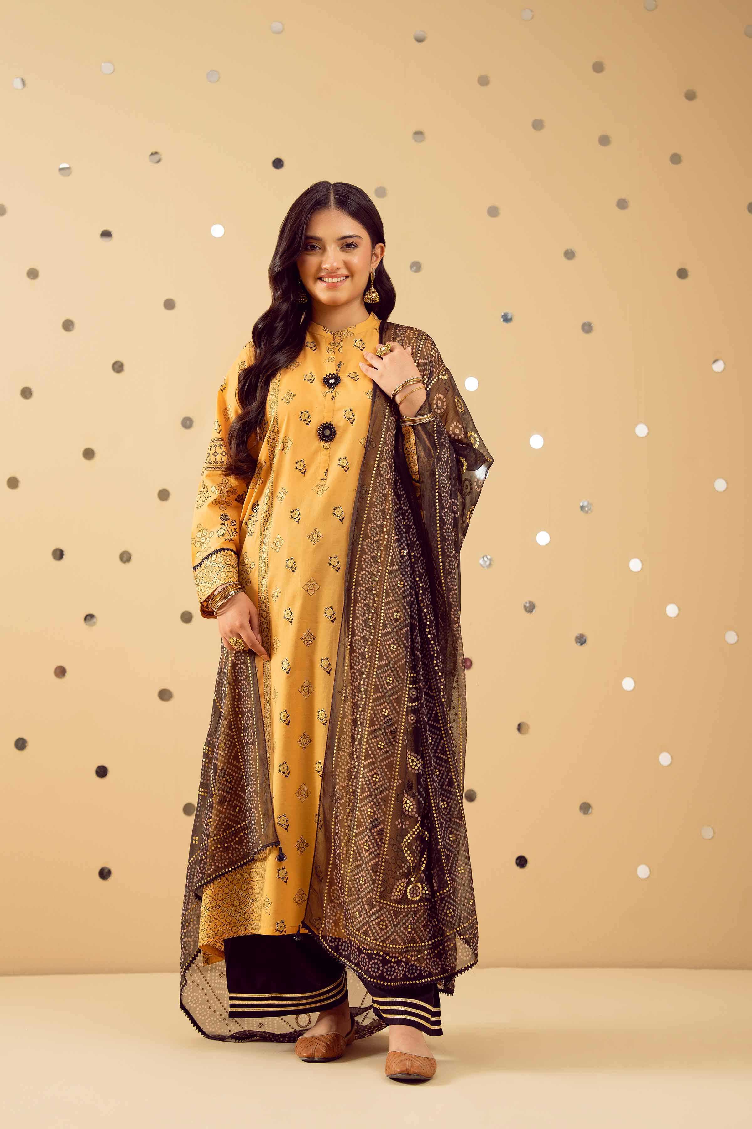 NishatUK - Marigold Printed Lawn 2-piece ready to wear Dress