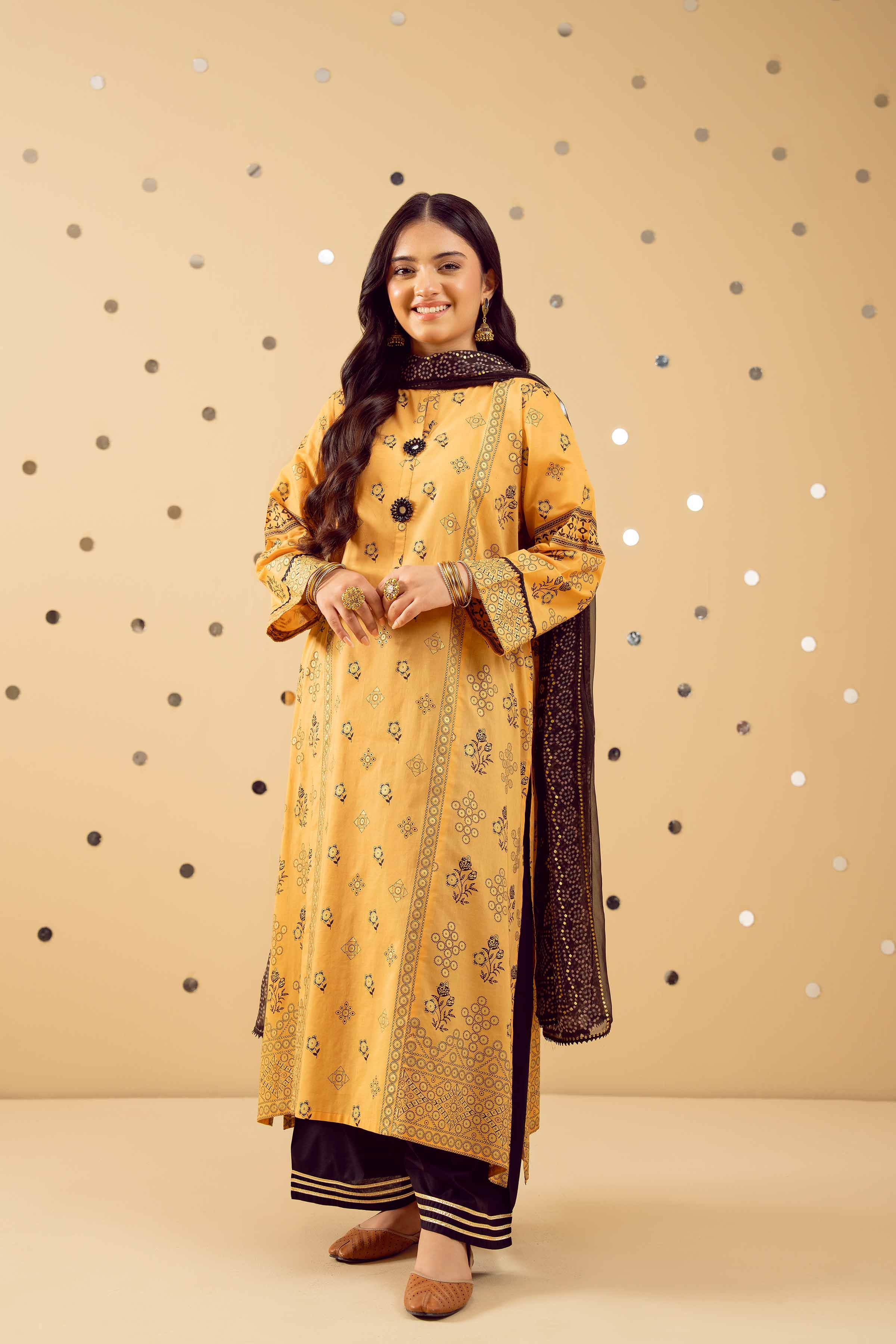 NishatUK - Marigold Printed Lawn 2-piece ready to wear Dress