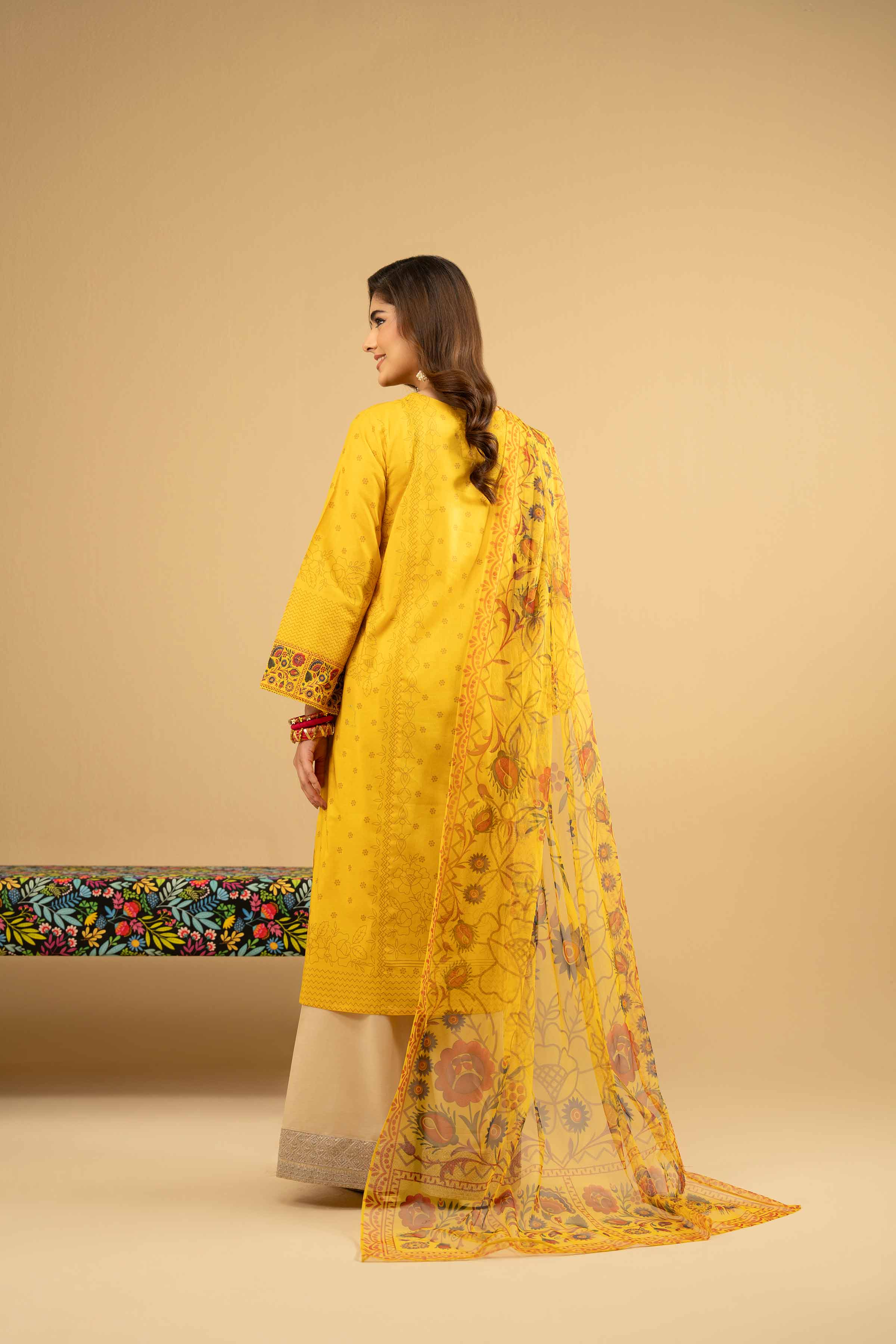 NishatUK - Yellow Printed Lawn 2-piece ready to wear Dress