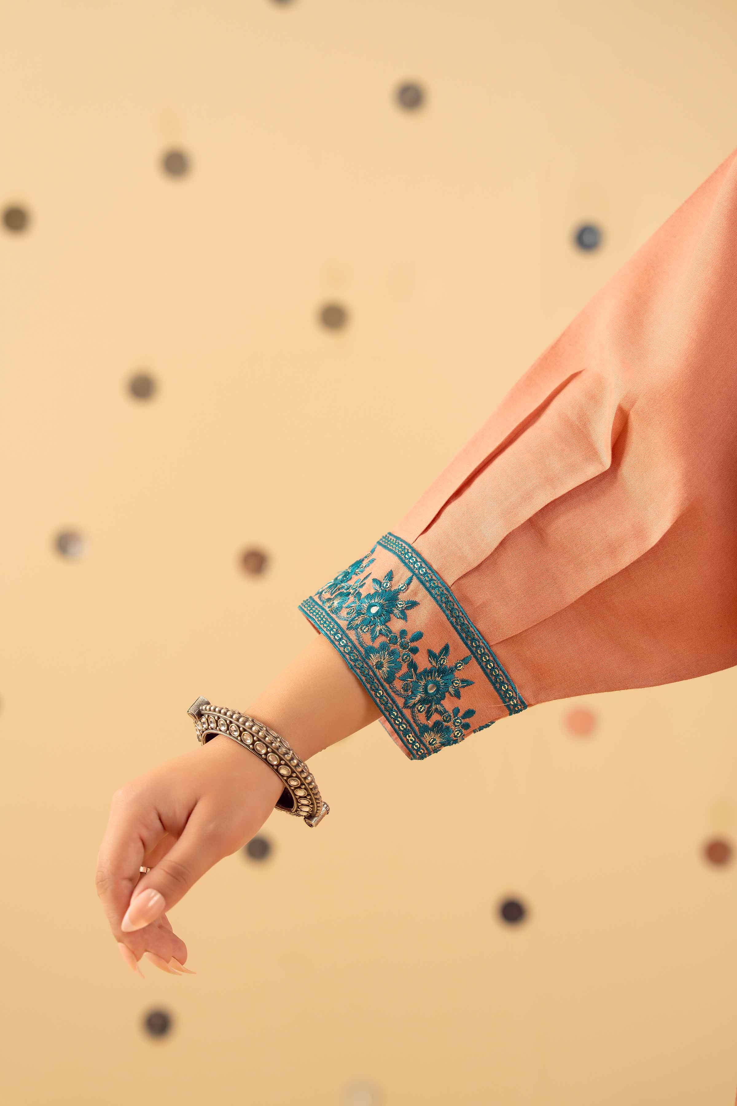NishatUK - Peach Embroidered Cotton 1-piece ready to wear Shirt