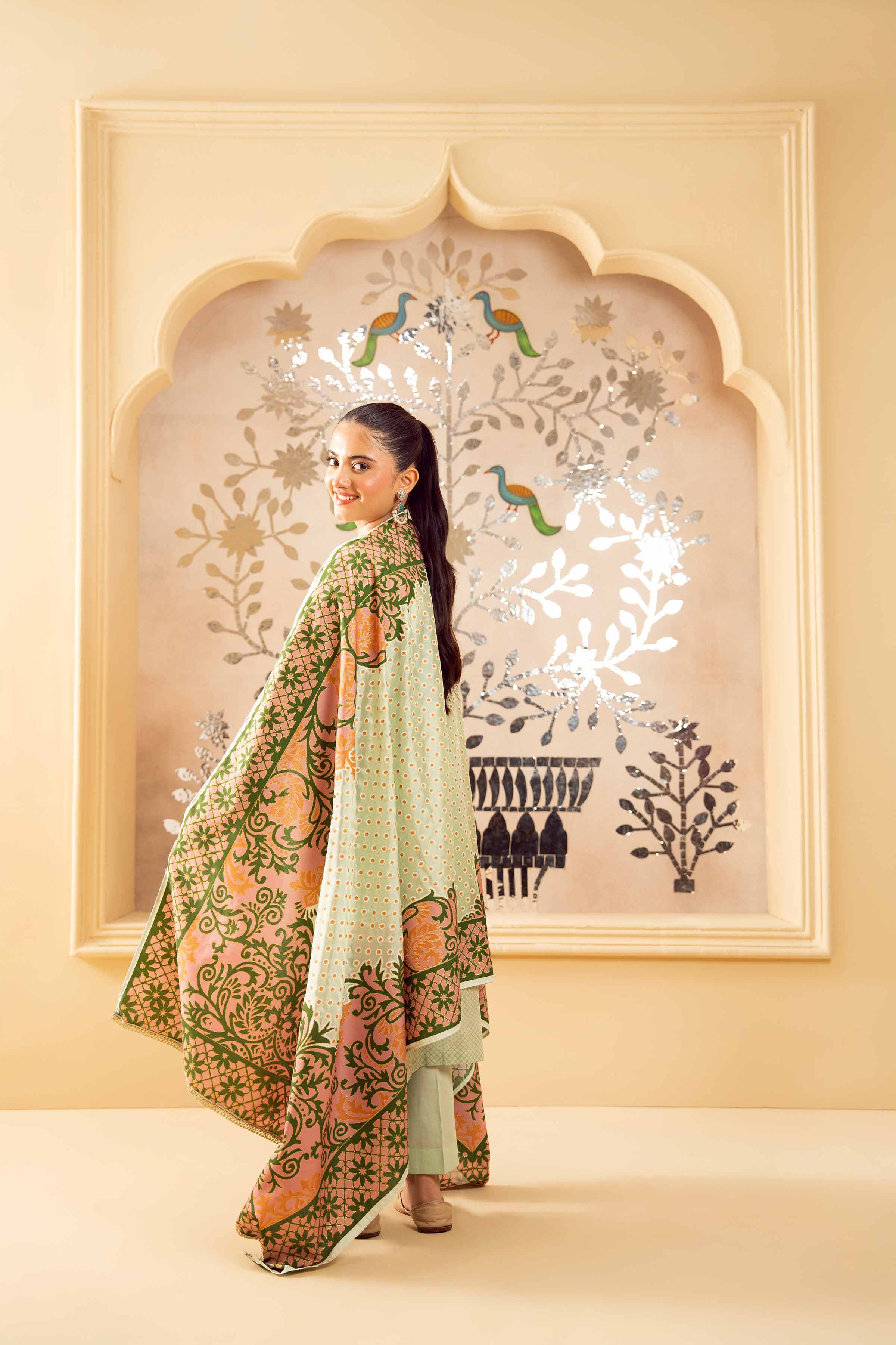 NishatUK - Mint Embroidered Lawn 3-piece ready to wear Suit
