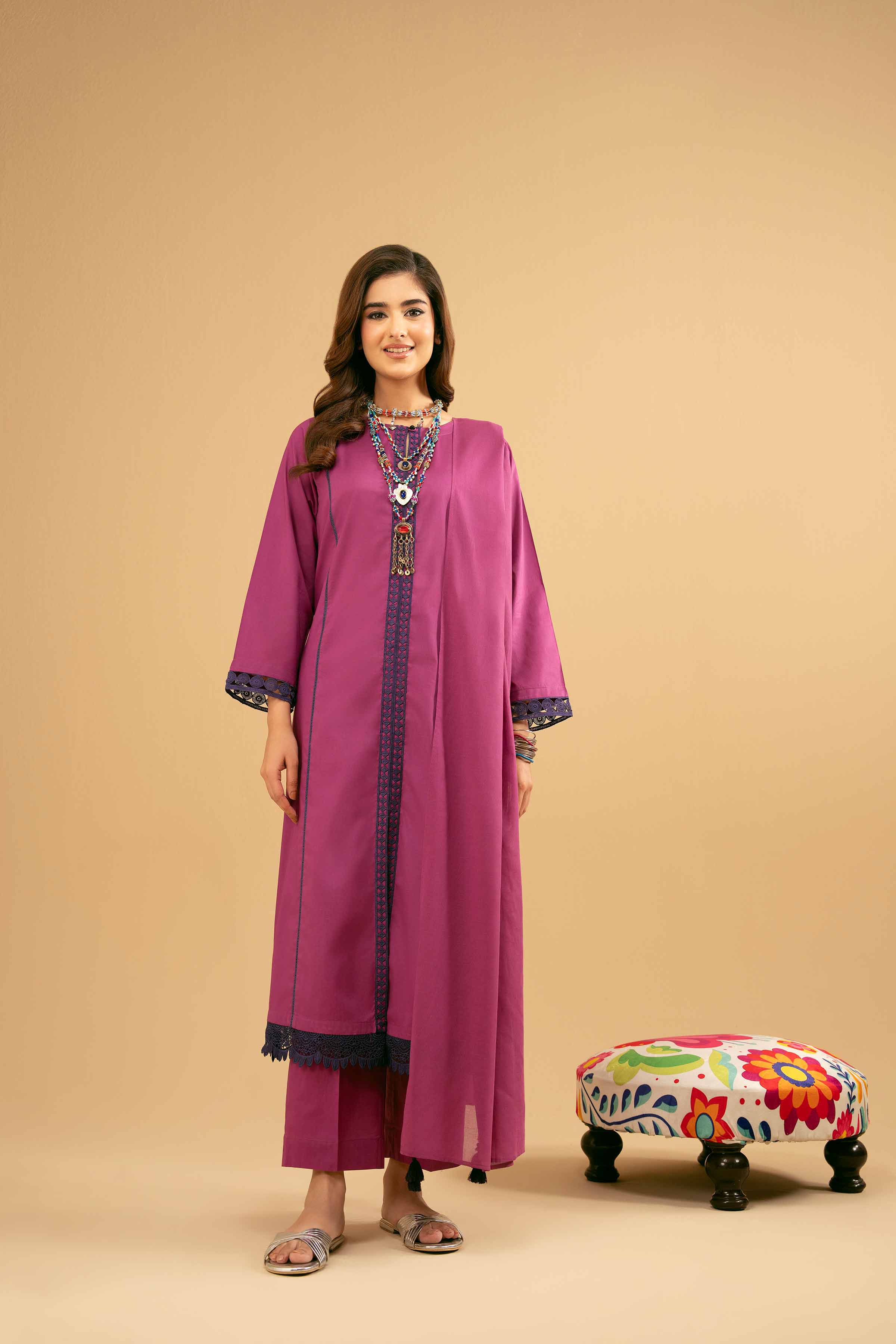 NishatUK - Purple Solids Cambric 3-piece ready to wear Suit