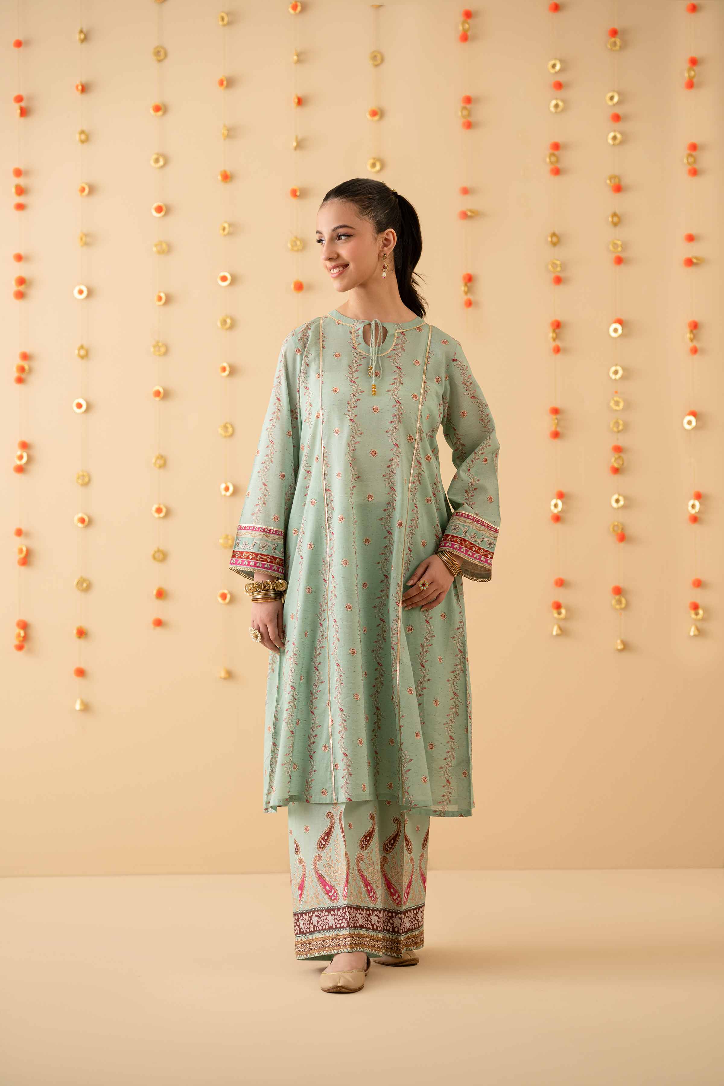 NishatUK - Aqua Printed Jacquard 2-piece ready to wear Dress