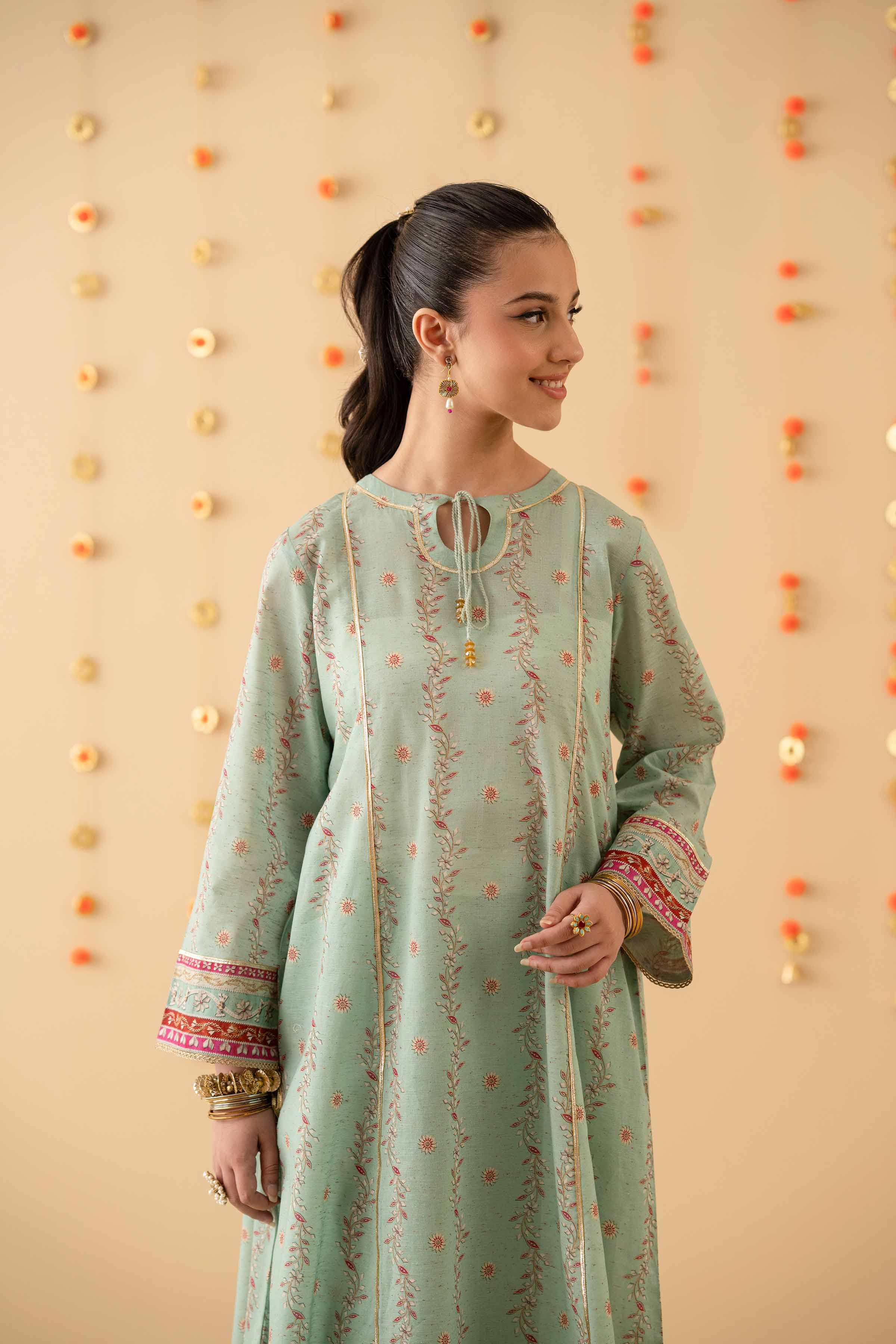 NishatUK - Aqua Printed Jacquard 2-piece ready to wear Dress