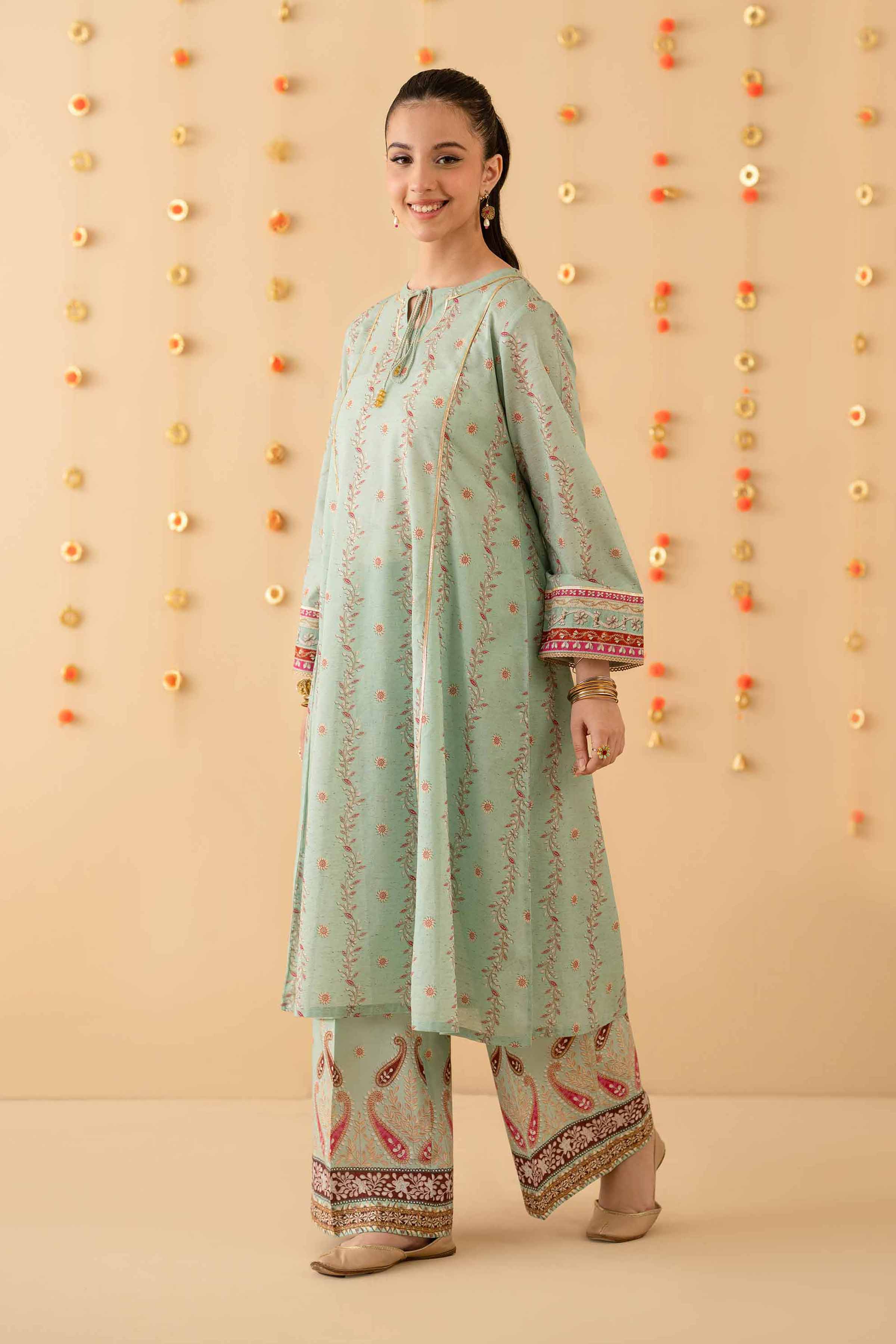 NishatUK - Aqua Printed Jacquard 2-piece ready to wear Dress