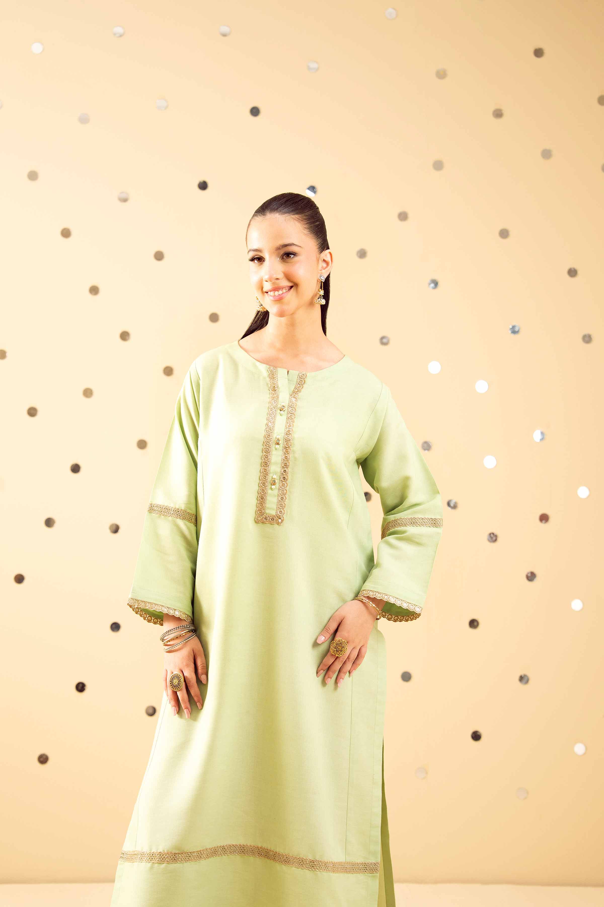 NishatUK - Green Solids Cotton 1-piece ready to wear Shirt