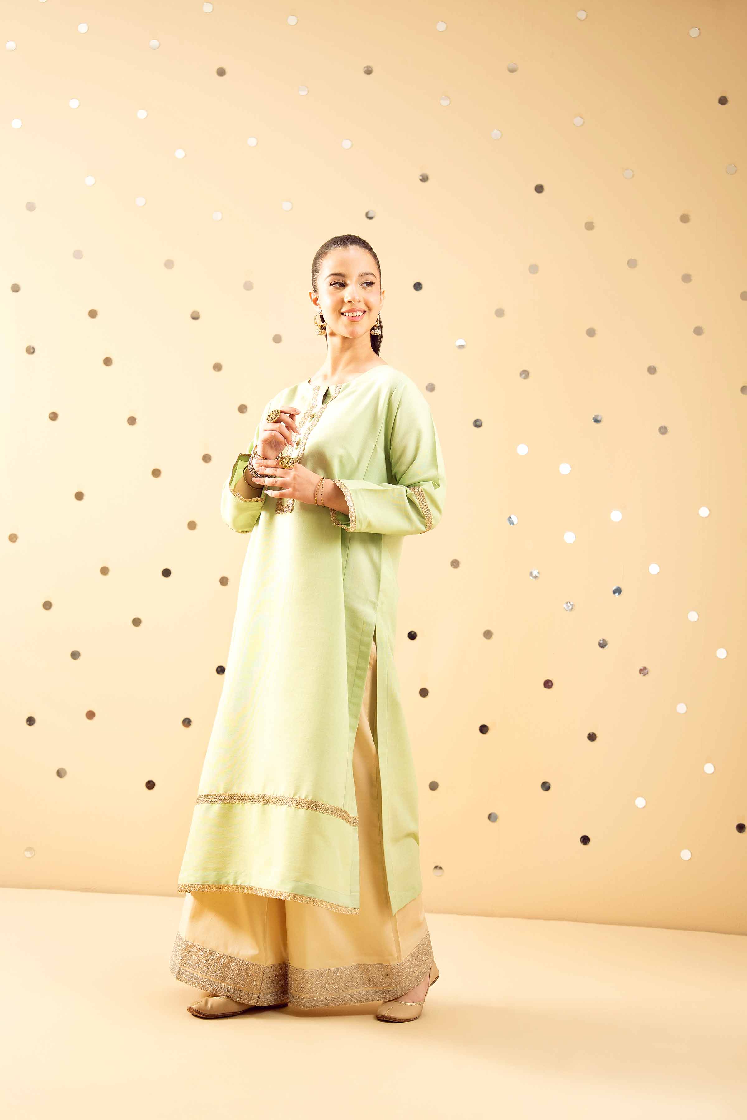 NishatUK - Green Solids Cotton 1-piece ready to wear Shirt