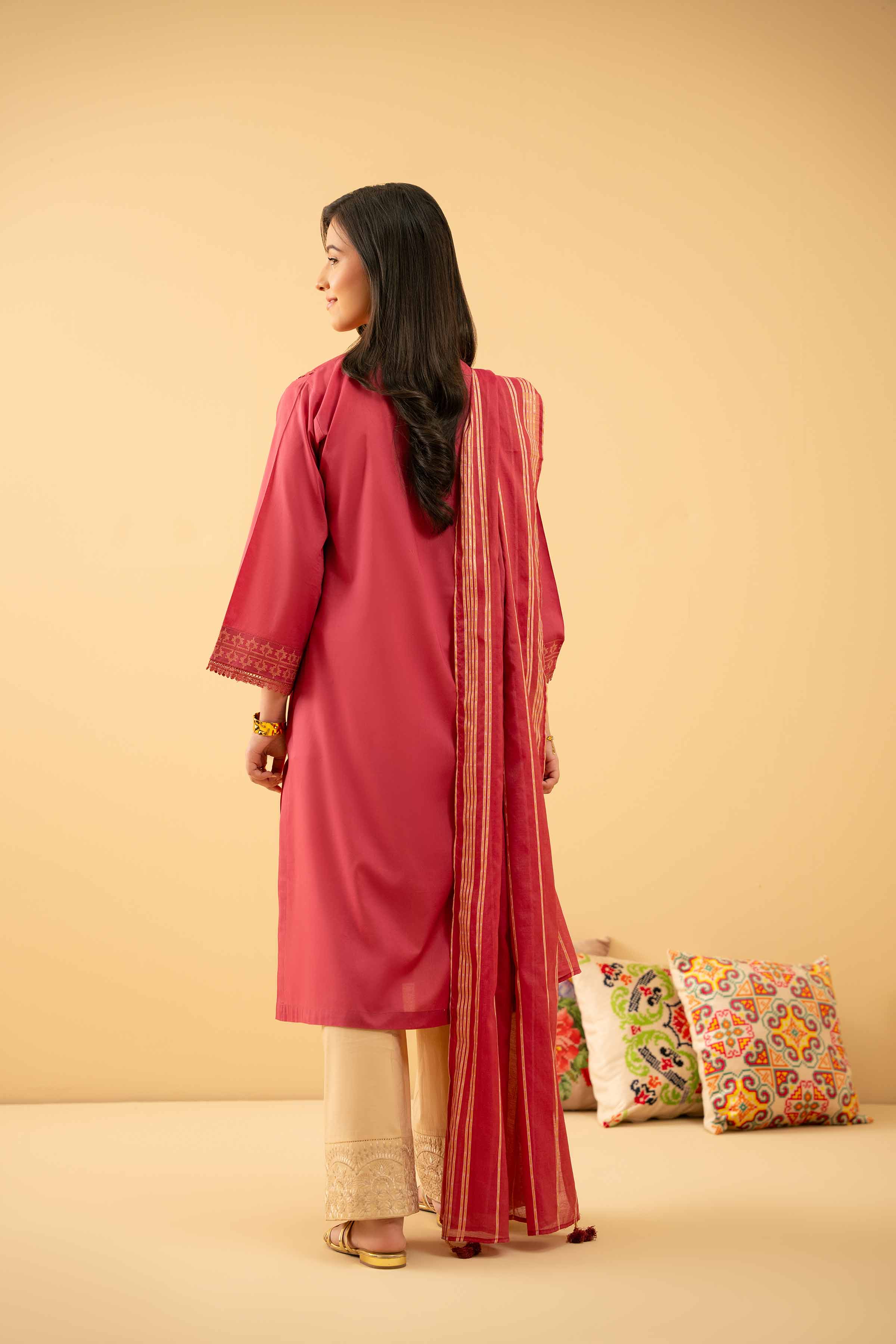 NishatUK - Pink Embroidered Cambric 2-piece ready to wear Dress