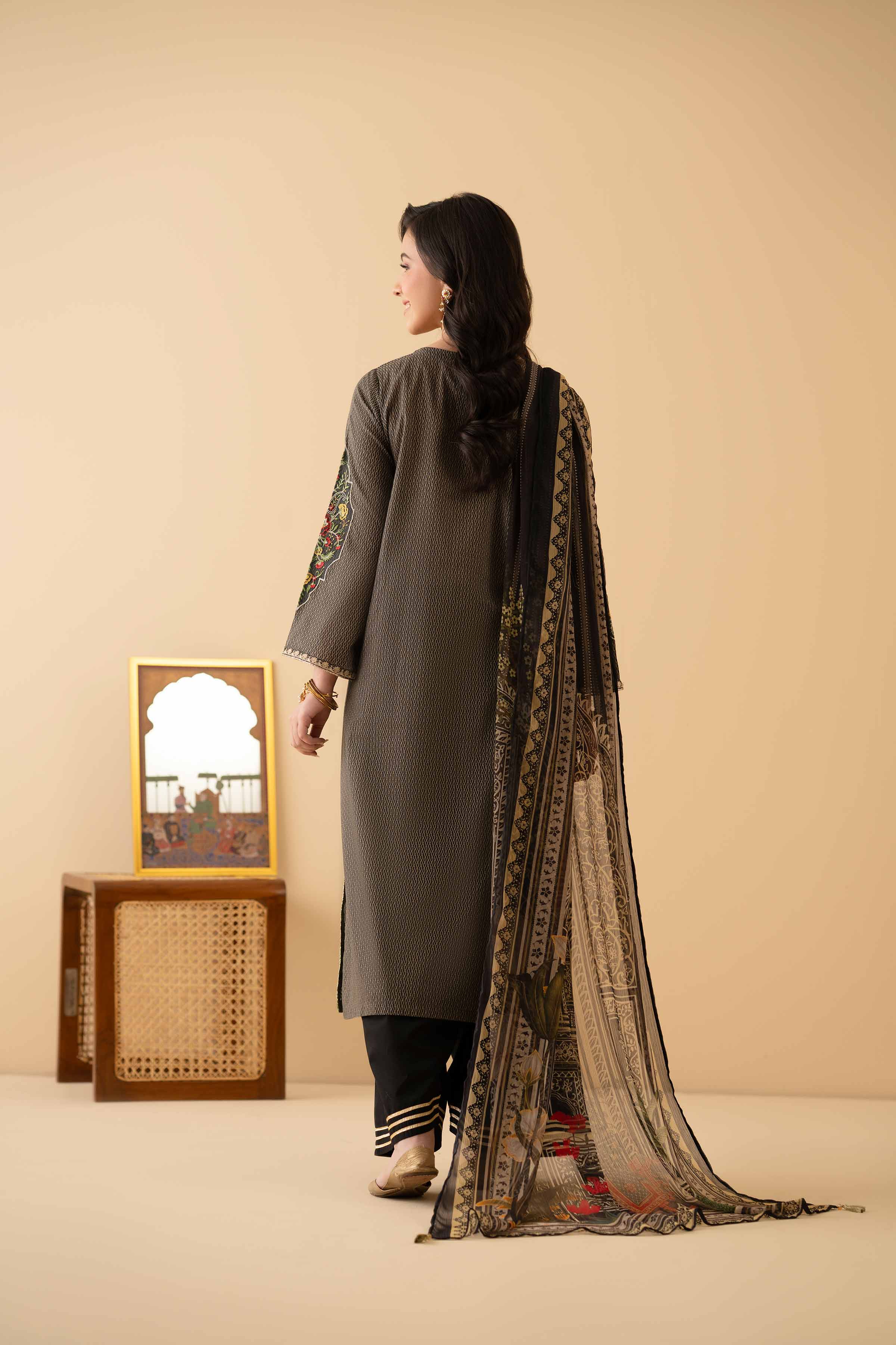 NishatUK - Grey Embroidered Lawn 2-piece ready to wear Dress