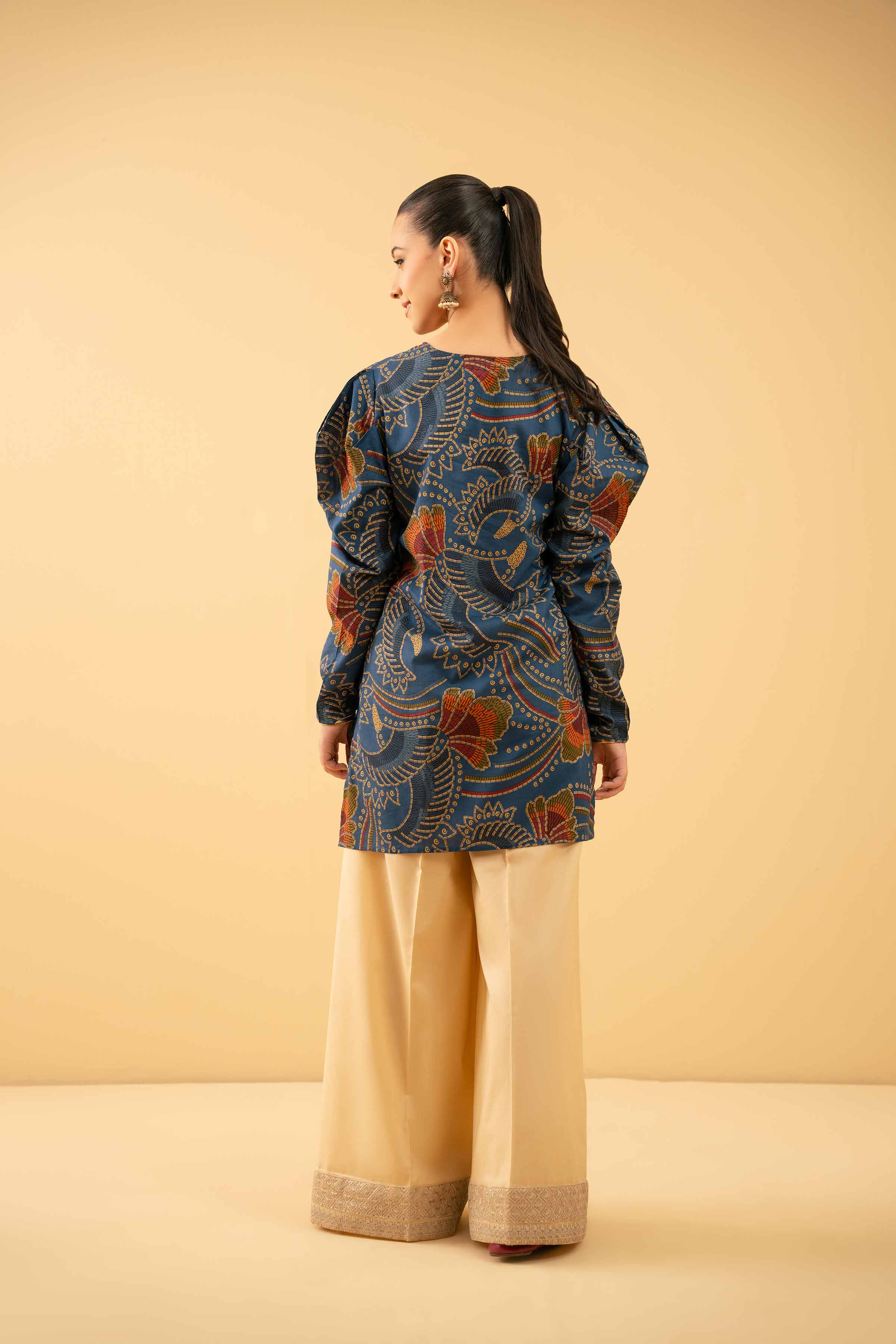 NishatUK - Blue Printed Lawn 1-piece ready to wear Tunic