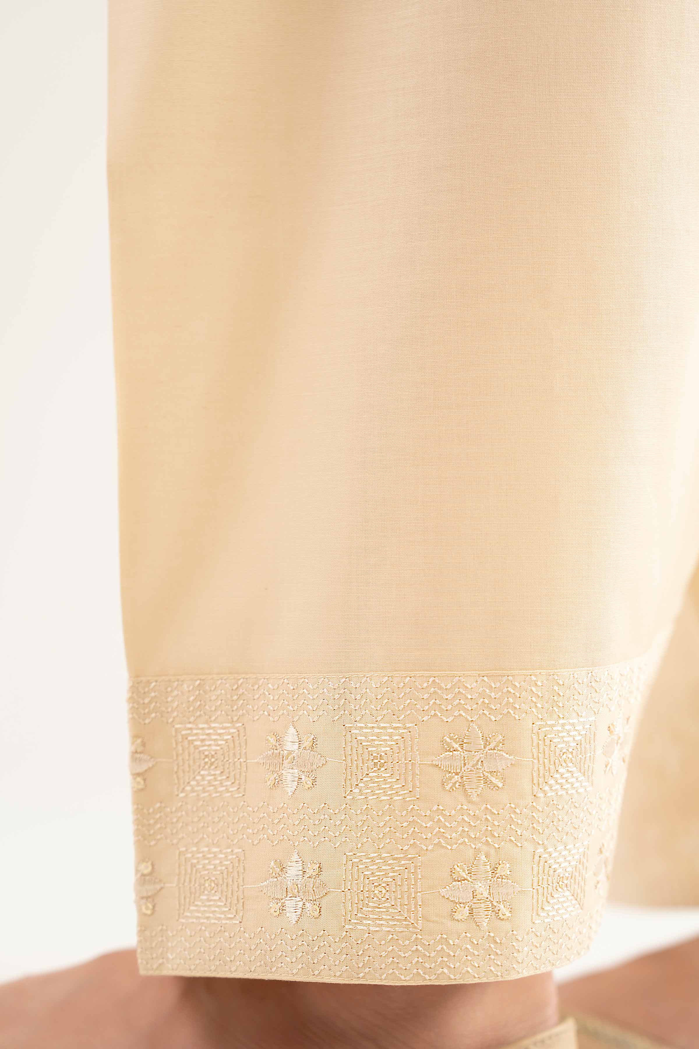 NishatUK - Beige Embroidered Cambric 1-piece ready to wear Shalwar