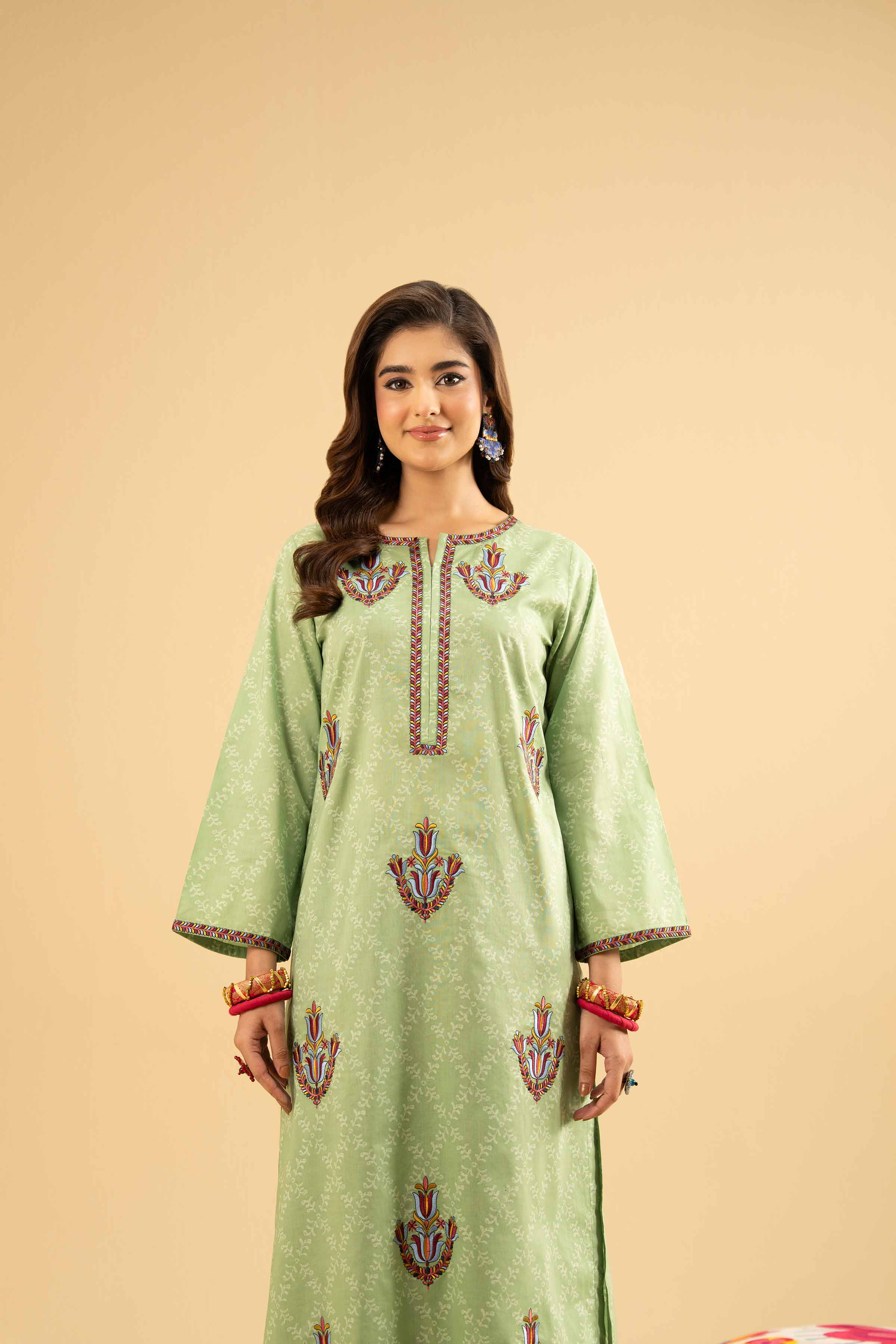 NishatUK - Green Embroidered Jacquard 2-piece ready to wear Dress