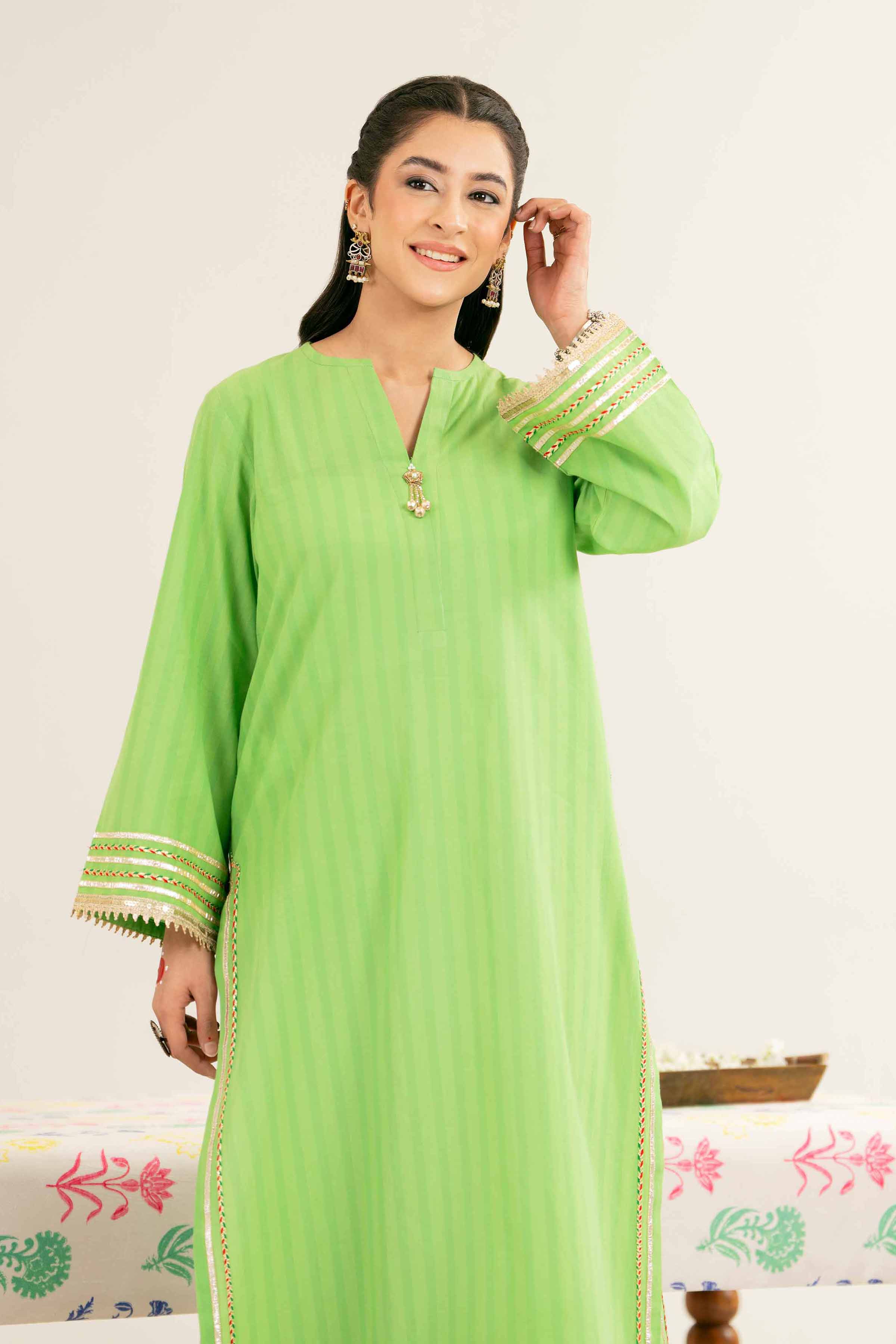NishatUK - Green Solids Jacquard 1-piece ready to wear Shirt