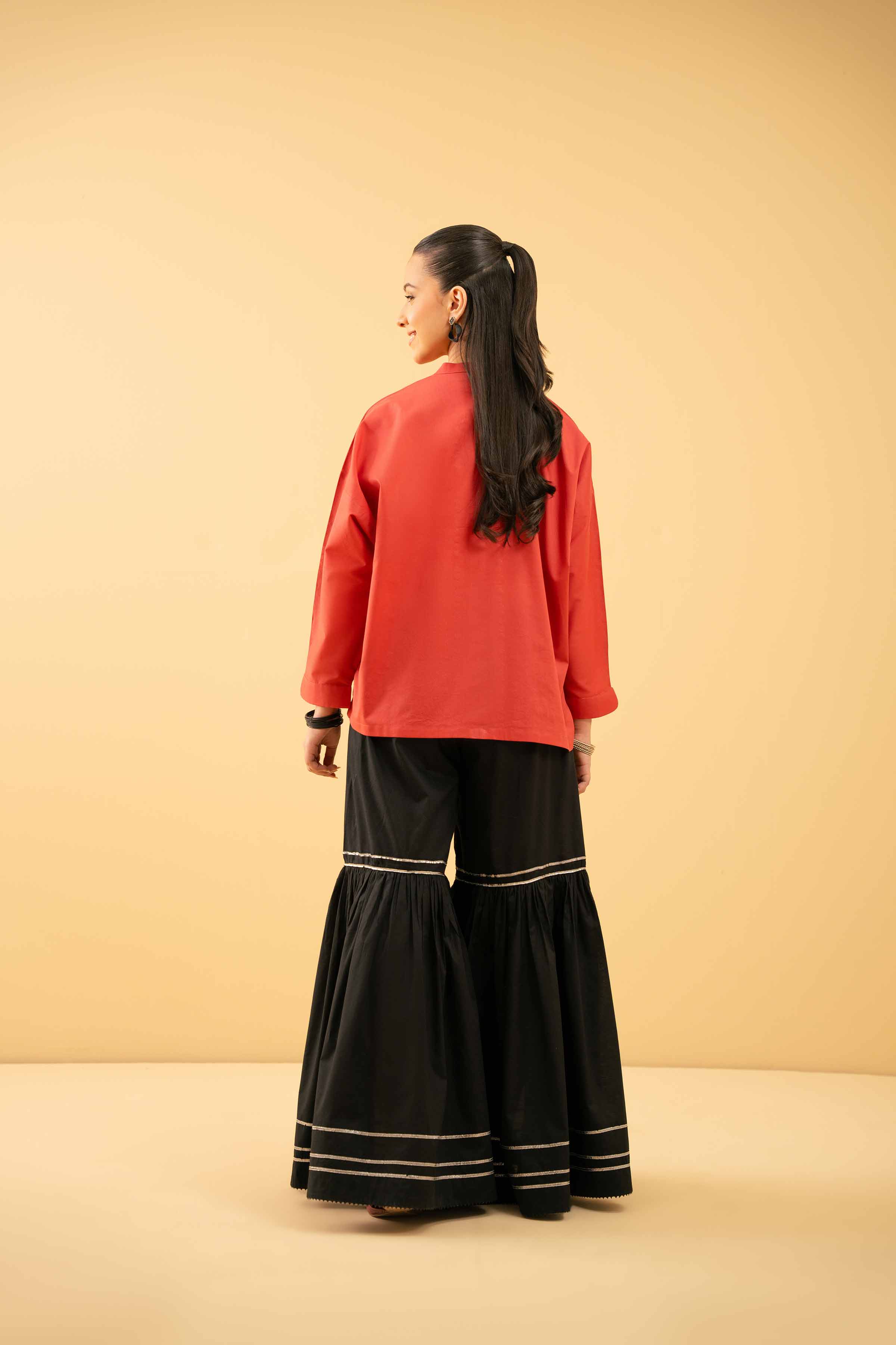 NishatUK - Rust Embroidered Cambric 1-piece ready to wear Tunic