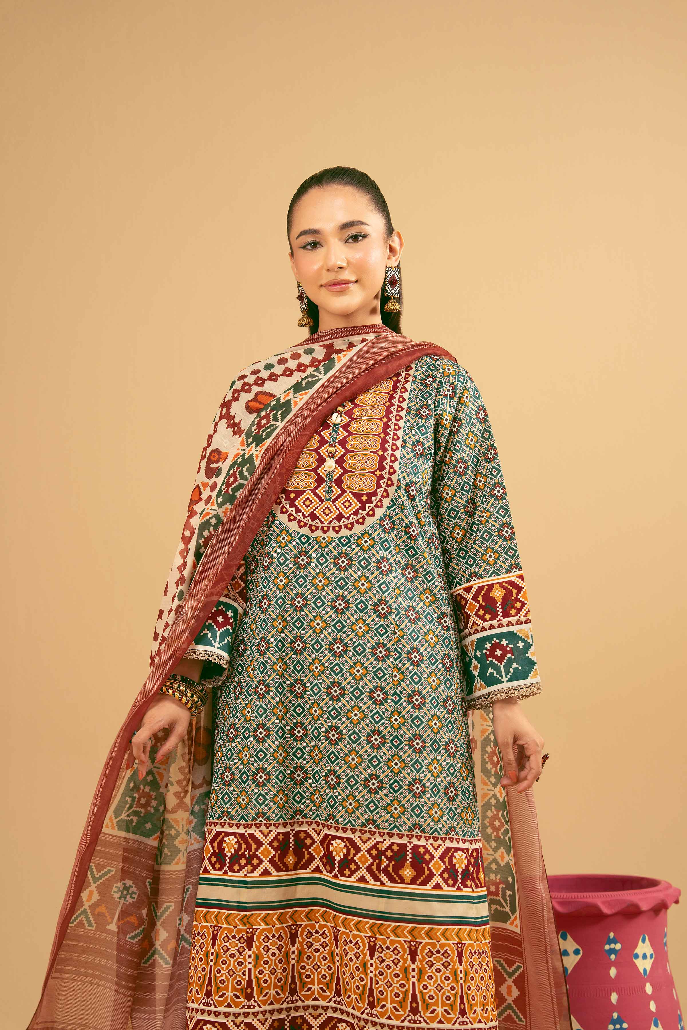 Nishat UK - Green Printed Lawn 2 Pieces ready to wear Dress