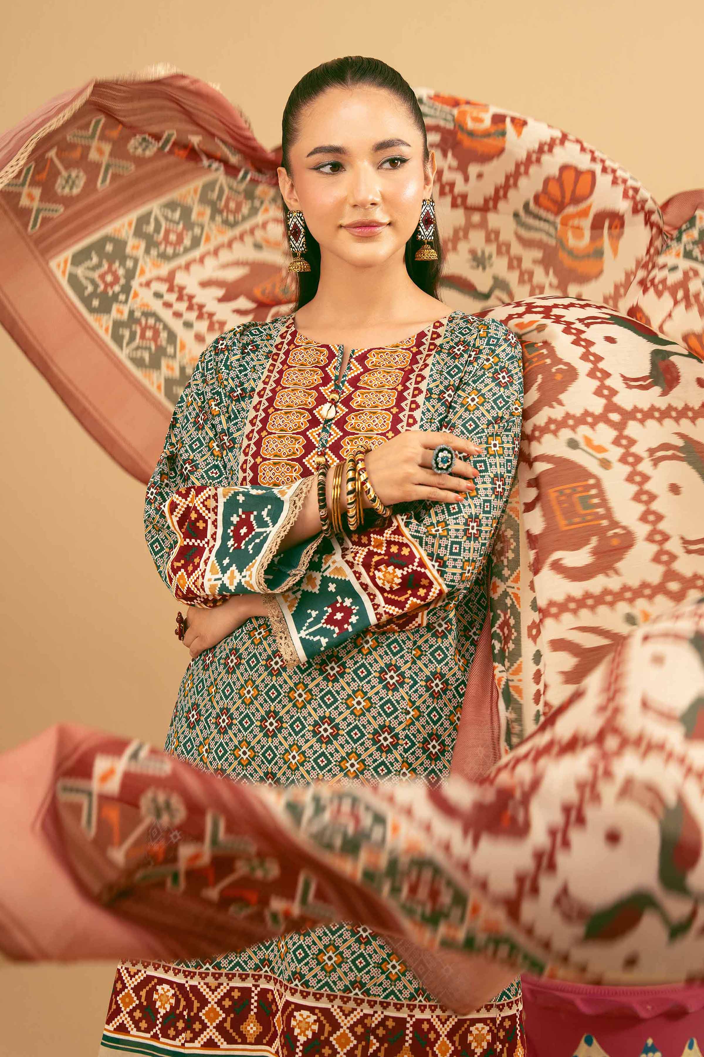 Nishat UK - Green Printed Lawn 2 Pieces ready to wear Dress