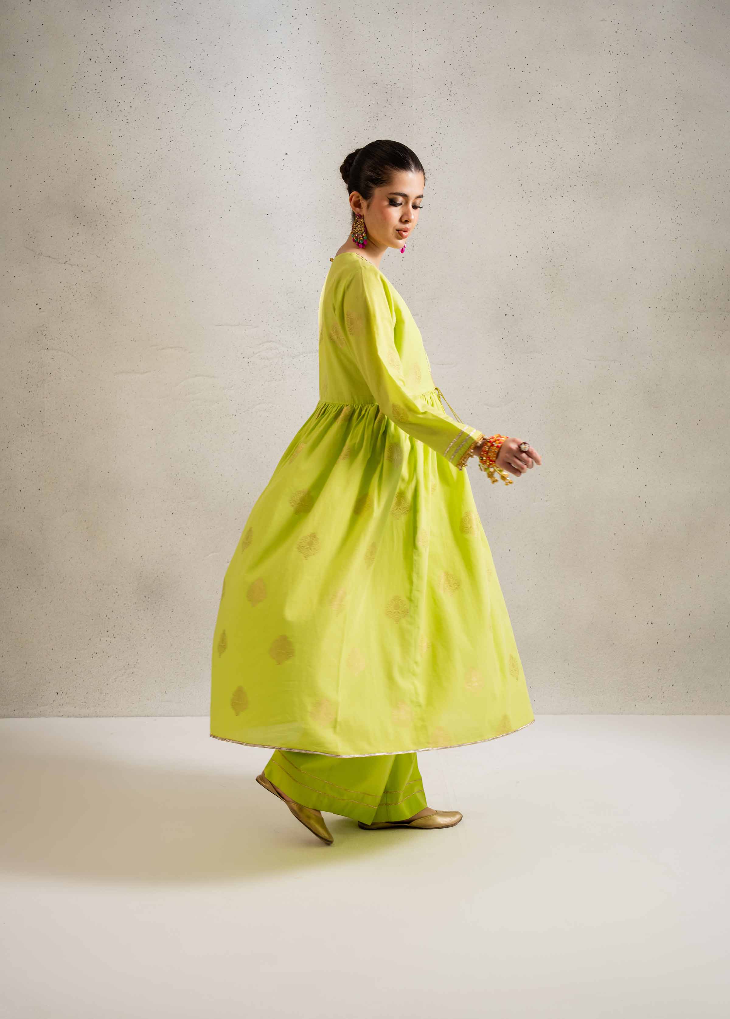 NishatUK - Parrot Green Solids Jacquard 2-piece ready to wear Dress