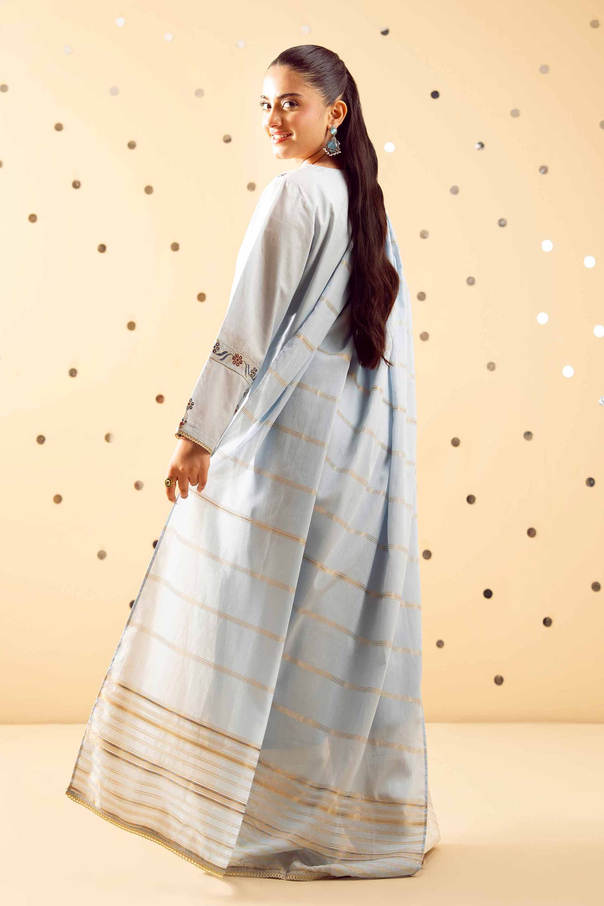 NishatUK - Blue Embroidered Cambric 2-piece ready to wear Dress