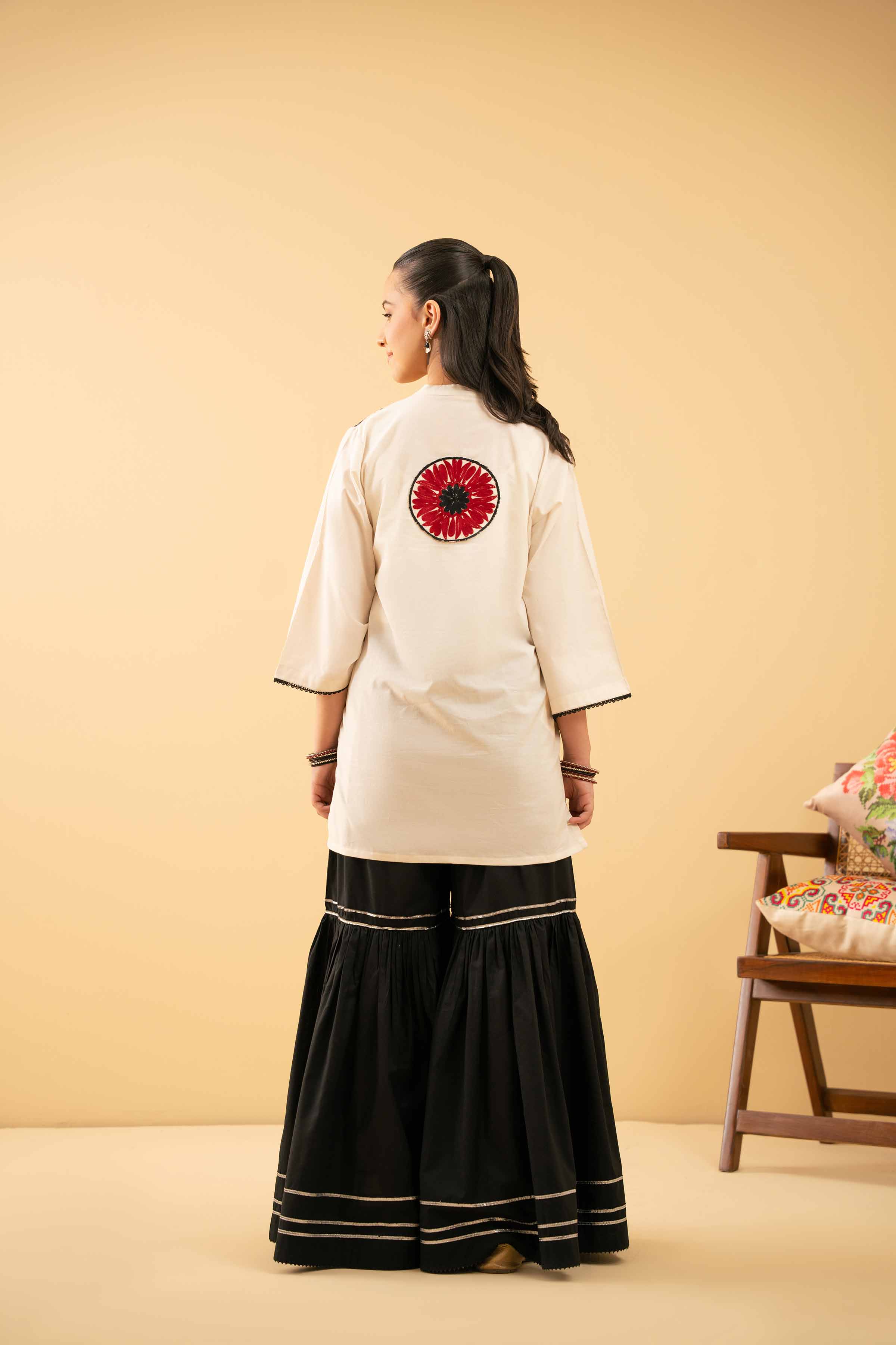 Nishat UK - White Embroidered Cambric 1 Piece ready to wear tunic