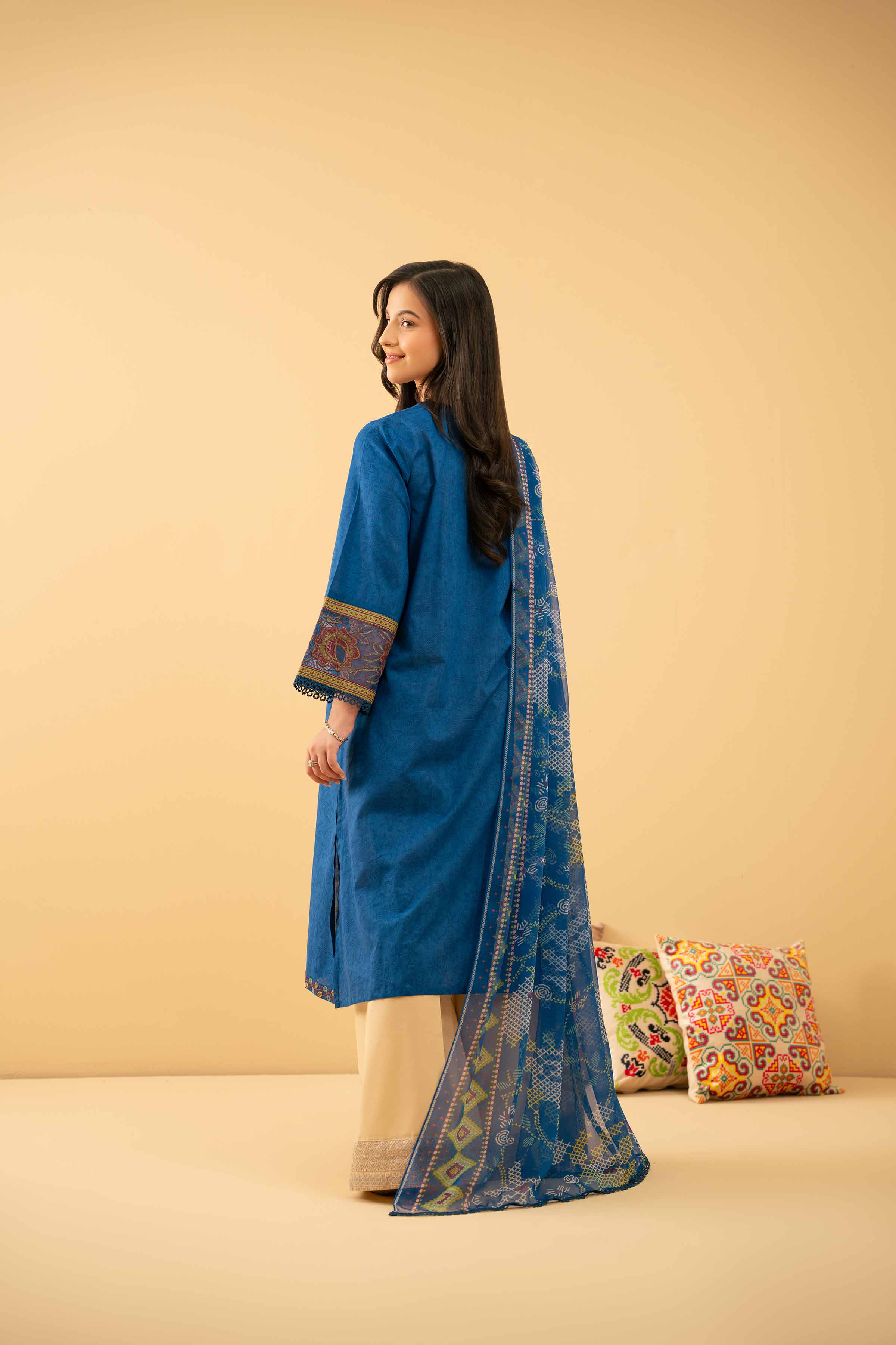 NishatUK - Blue Embroidered Lawn 2-piece ready to wear Dress
