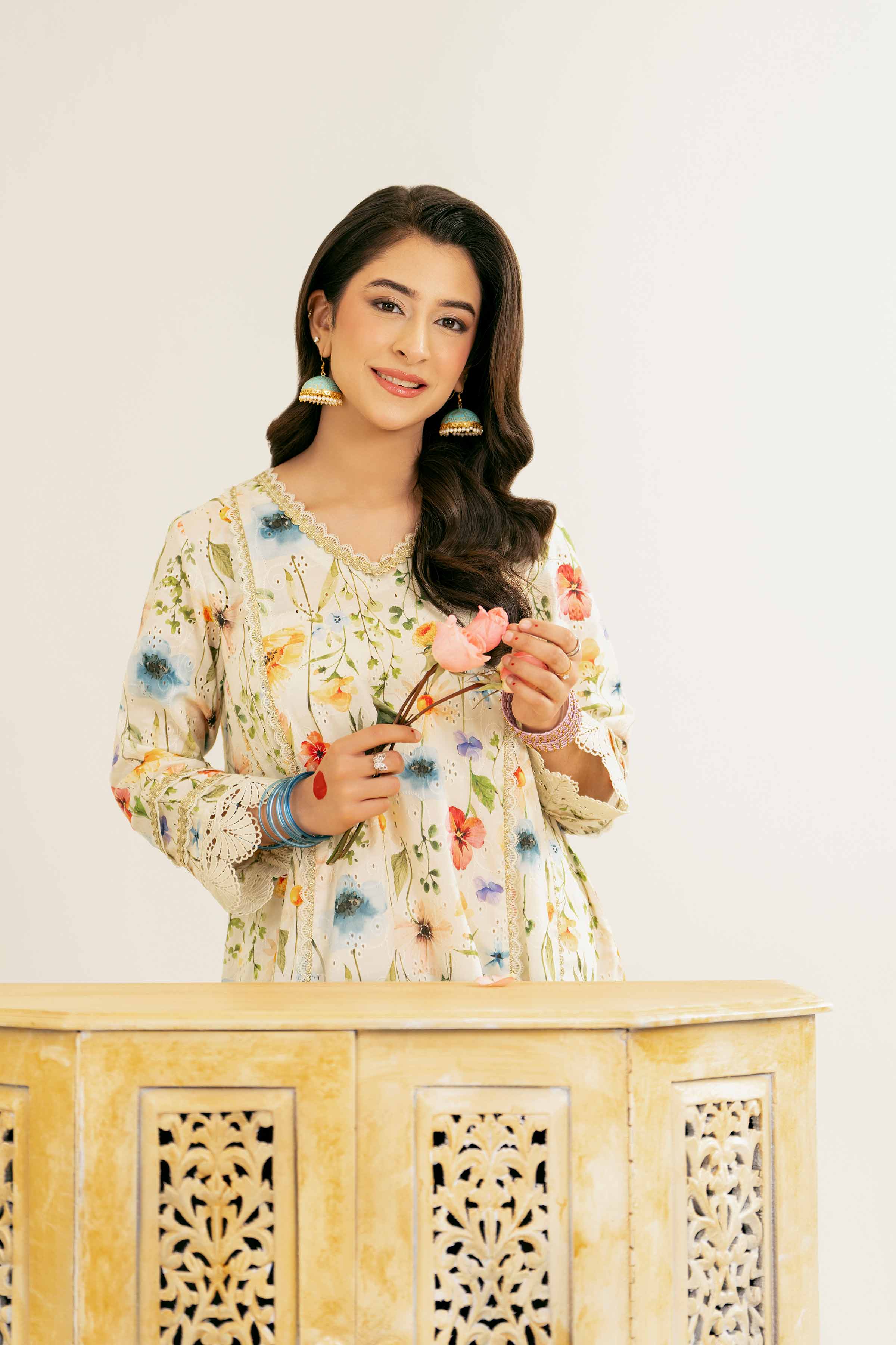 NishatUK - Off White Printed Chicken Kari 1-piece ready to wear Shirt