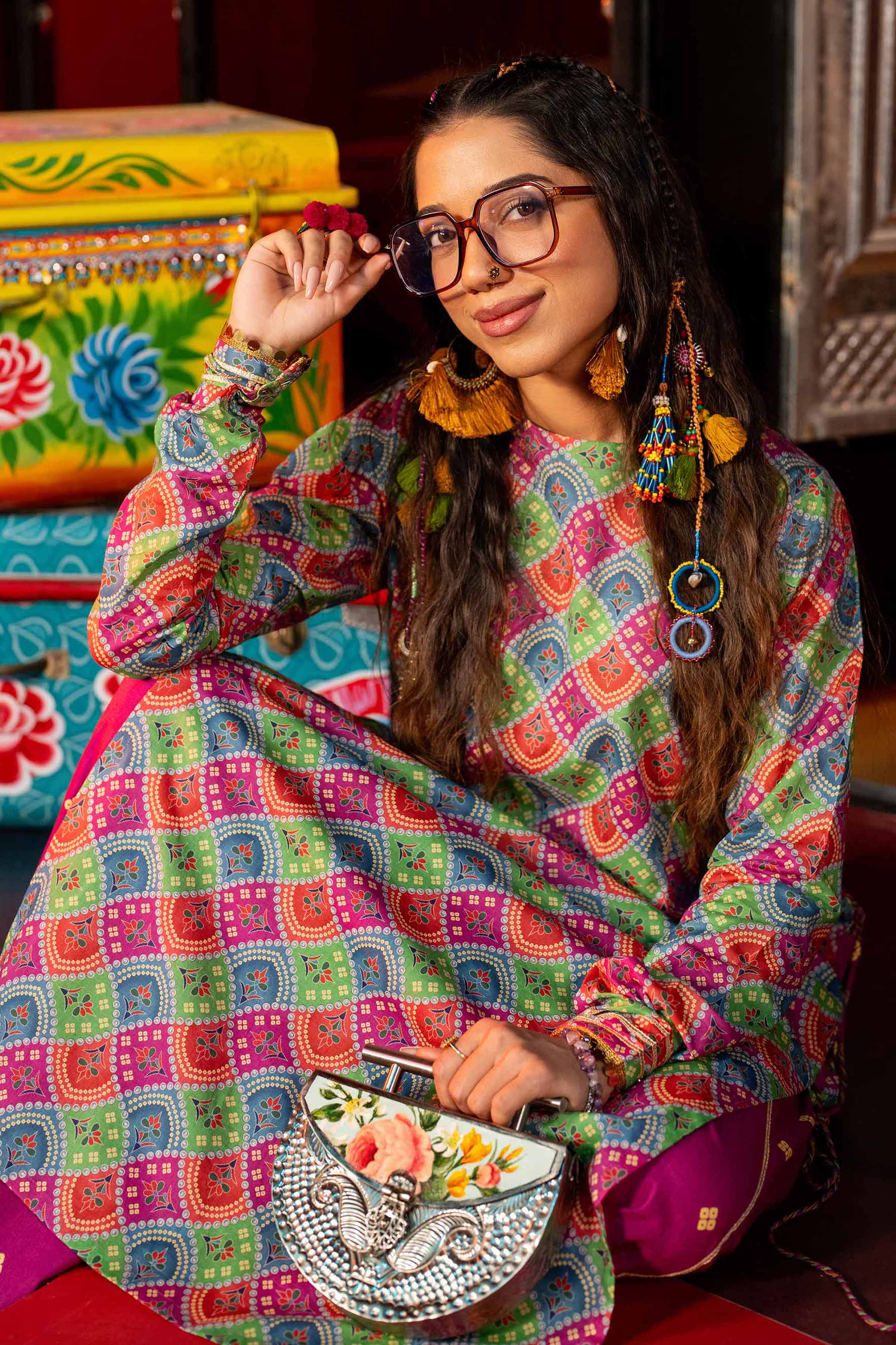 NishatUK - Multi Printed Lawn 2-piece ready to wear Dress