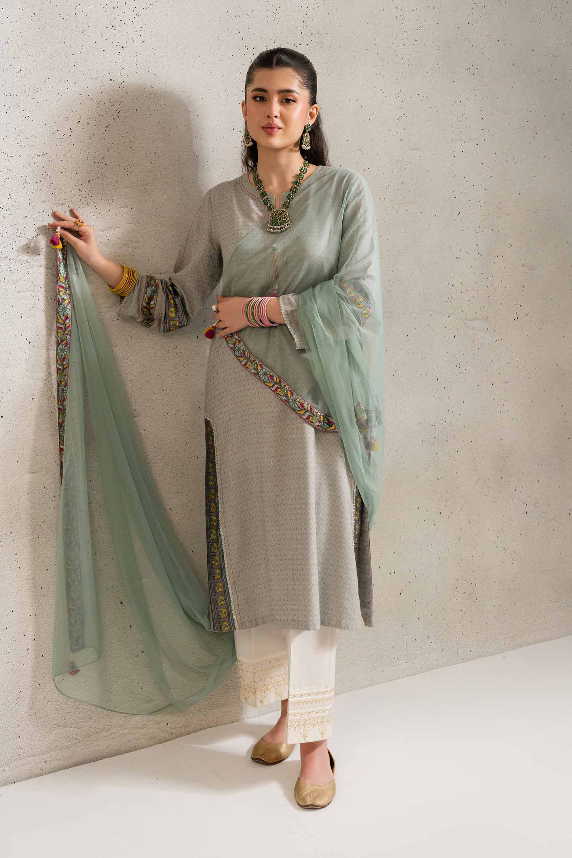 NishatUK - Grey Solids Jacquard 2-piece ready to wear Dress