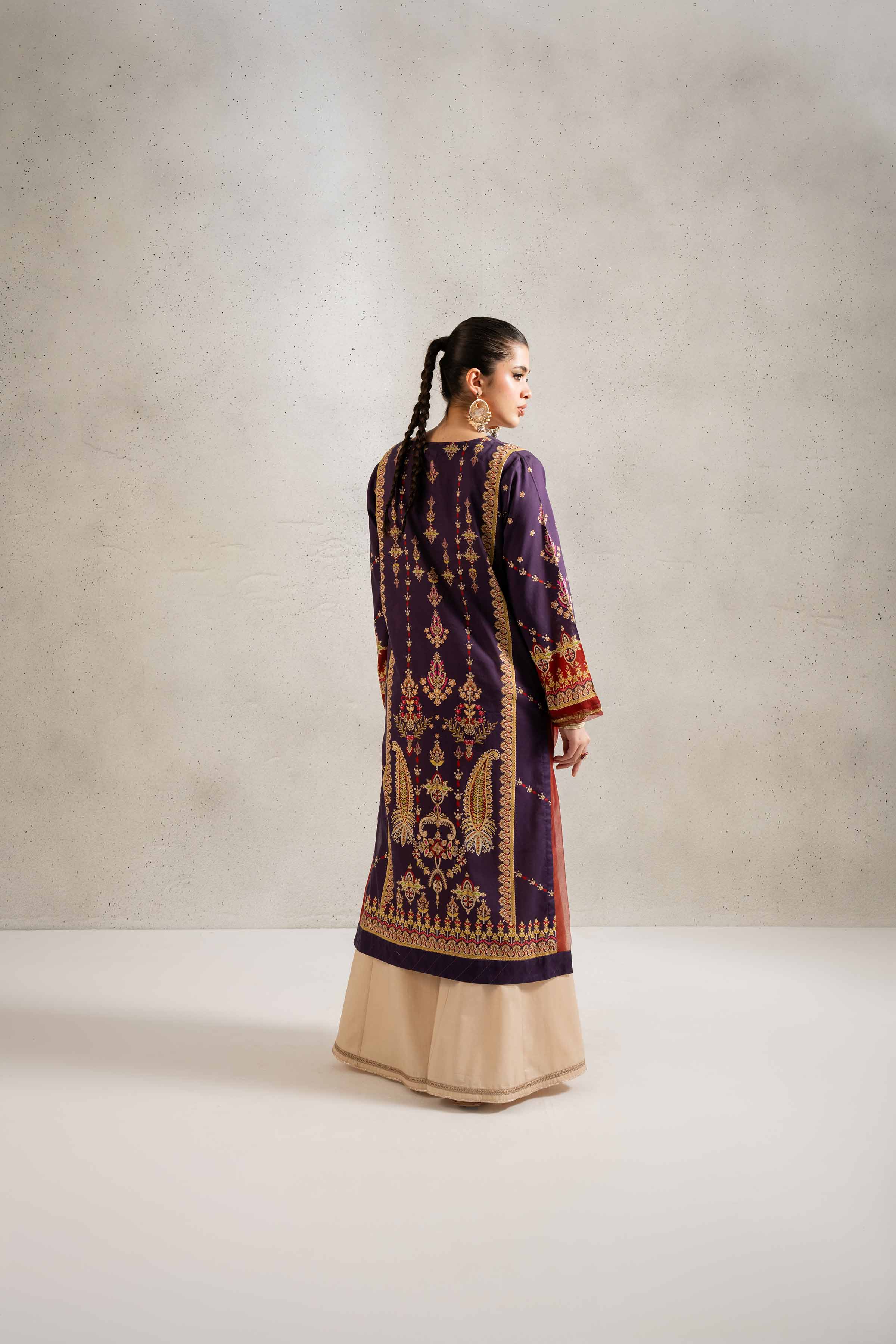 NishatUK - Purple Printed Lawn 1-piece ready to wear Shirt