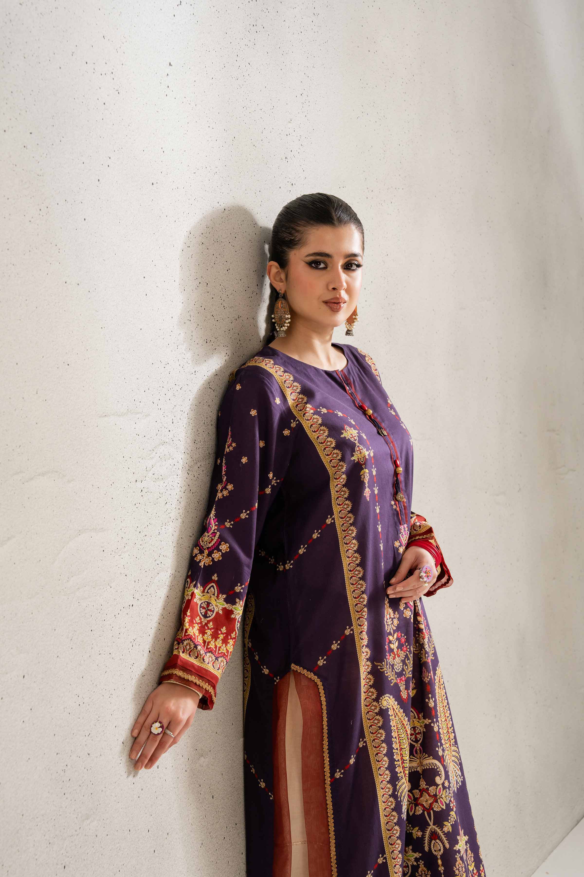 NishatUK - Purple Printed Lawn 1-piece ready to wear Shirt