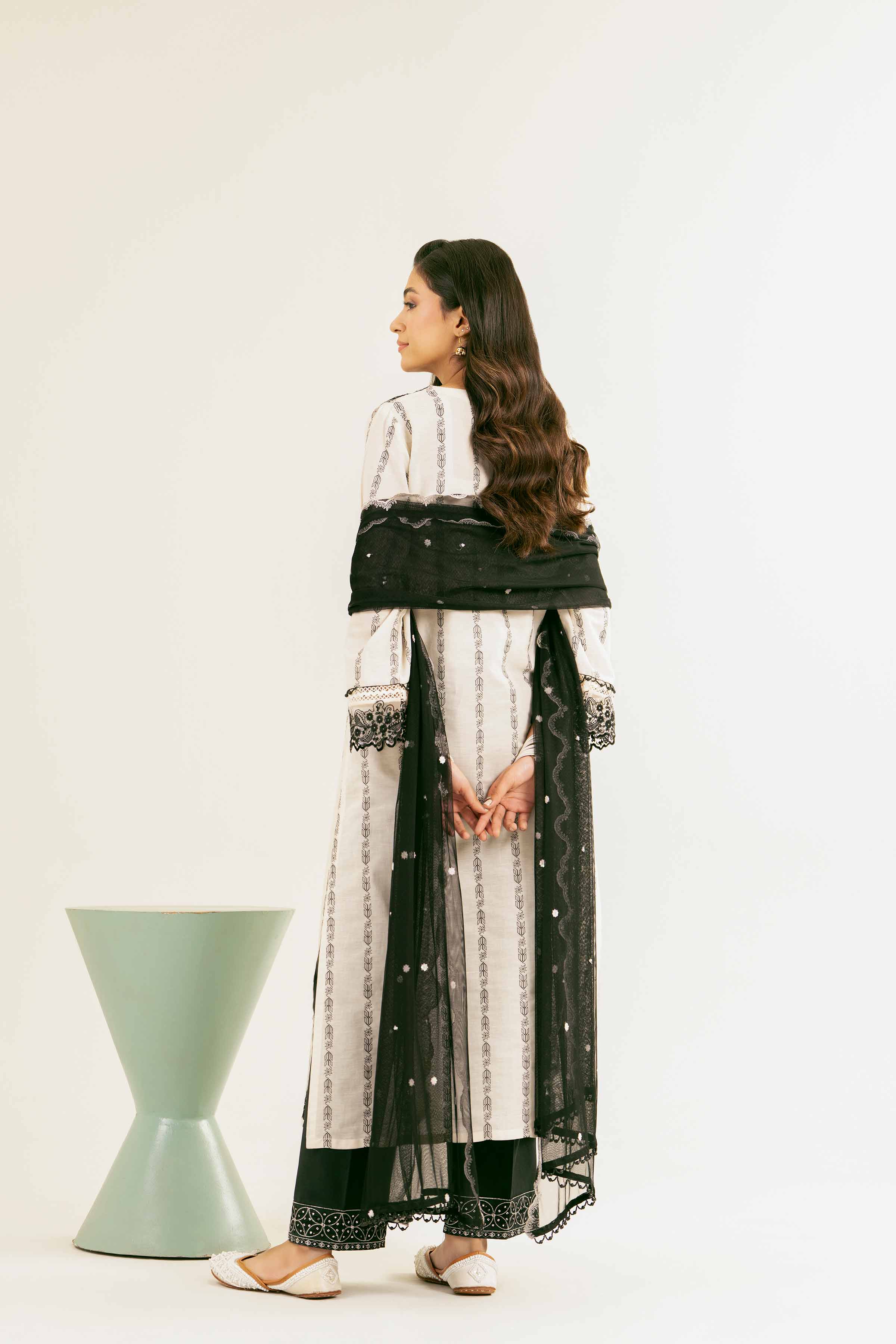 NishatUK - Off White Embroidered Jacquard 2-piece ready to wear Dress