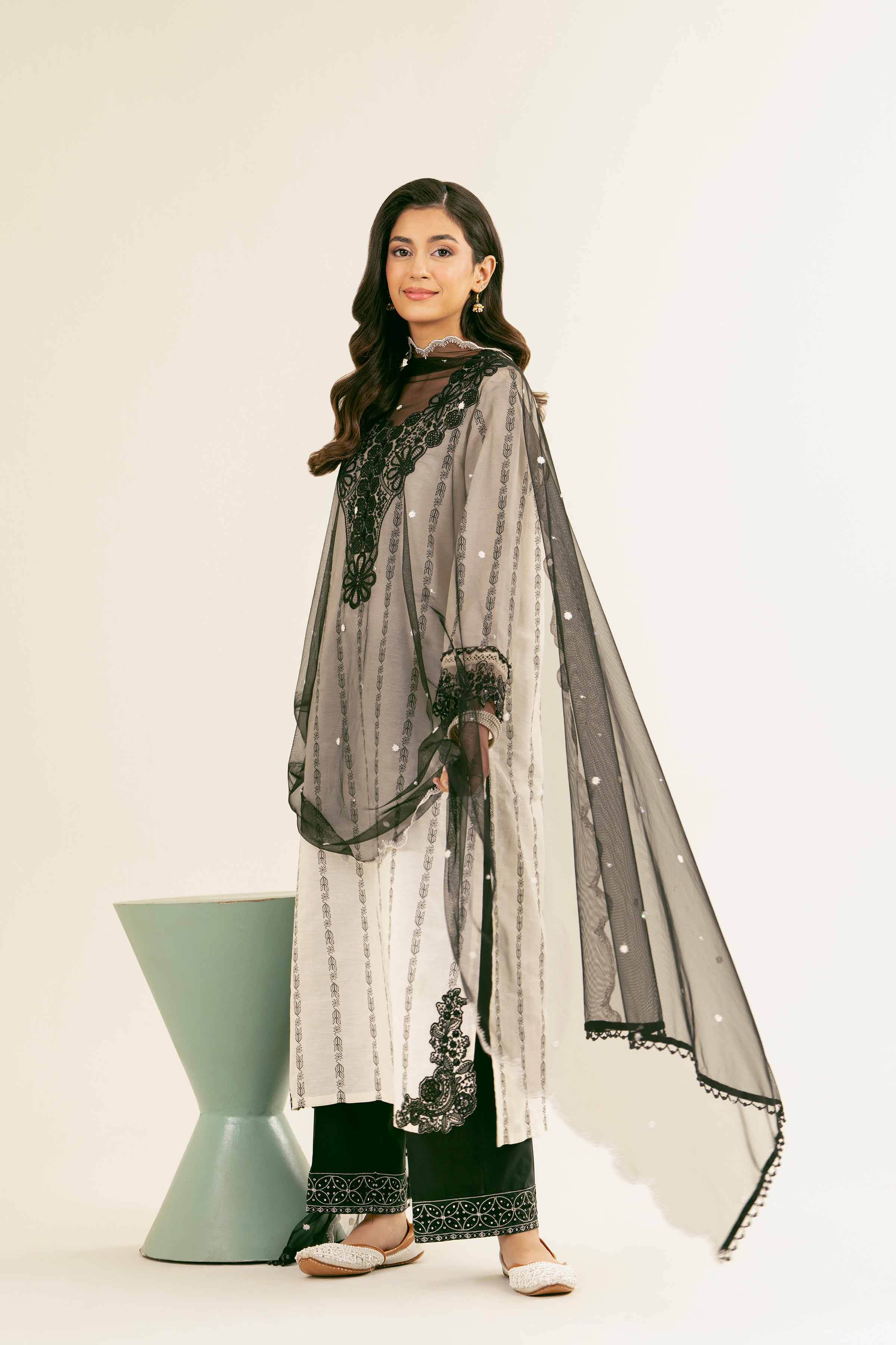 NishatUK - Off White Embroidered Jacquard 2-piece ready to wear Dress