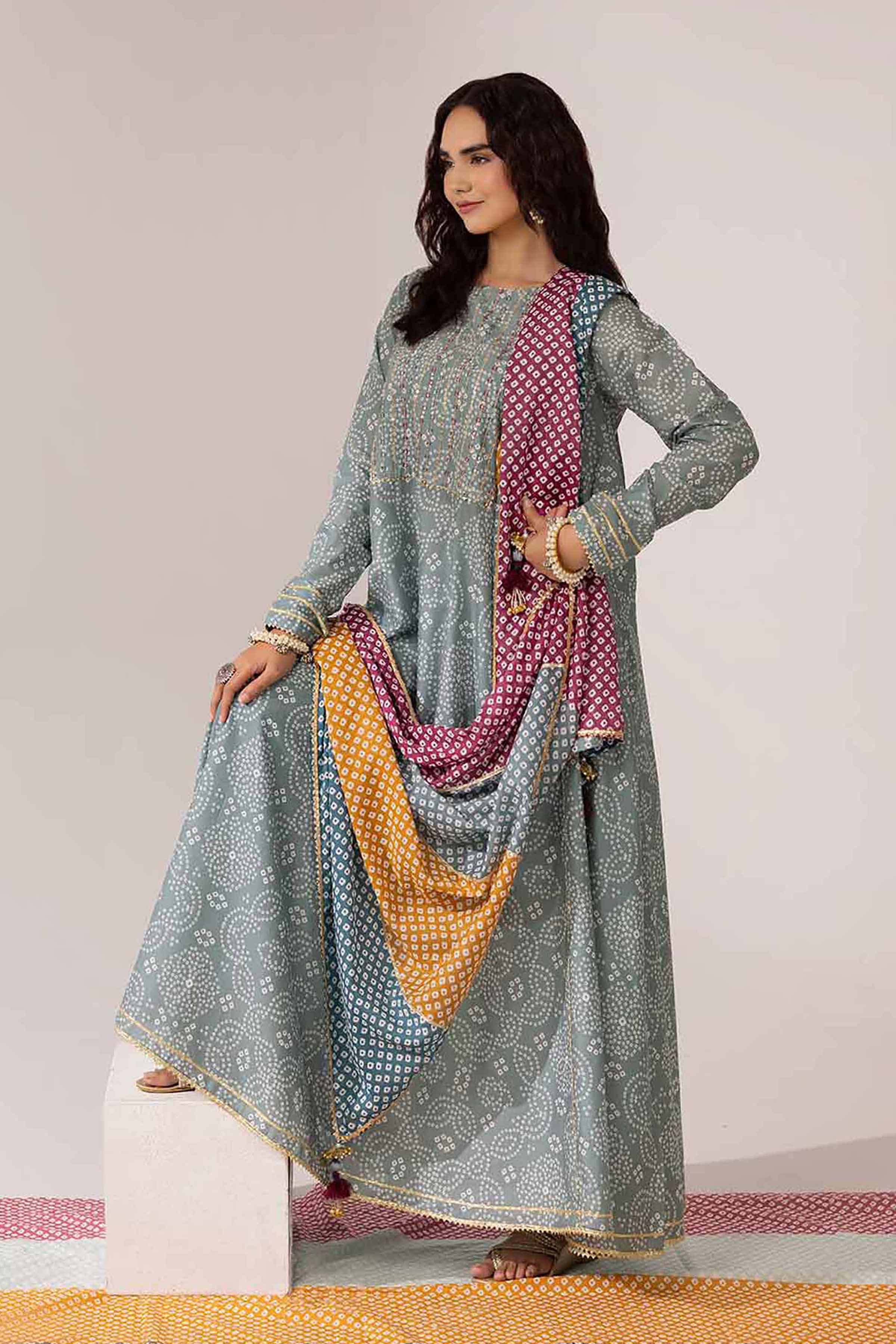 NishatUK - Sage Embroidered Lawn 3-piece ready to wear Suit