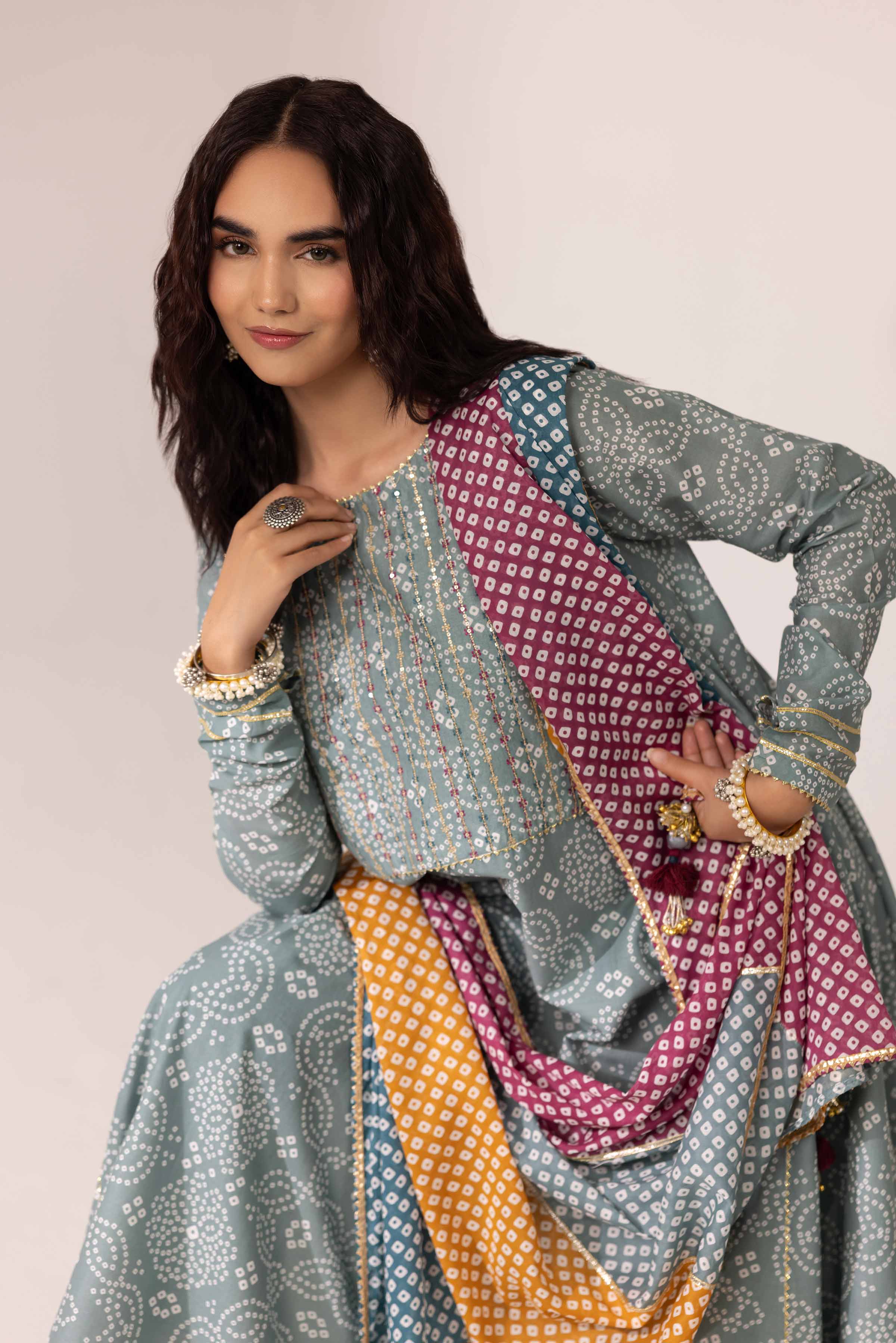 NishatUK - Sage Embroidered Lawn 3-piece ready to wear Suit