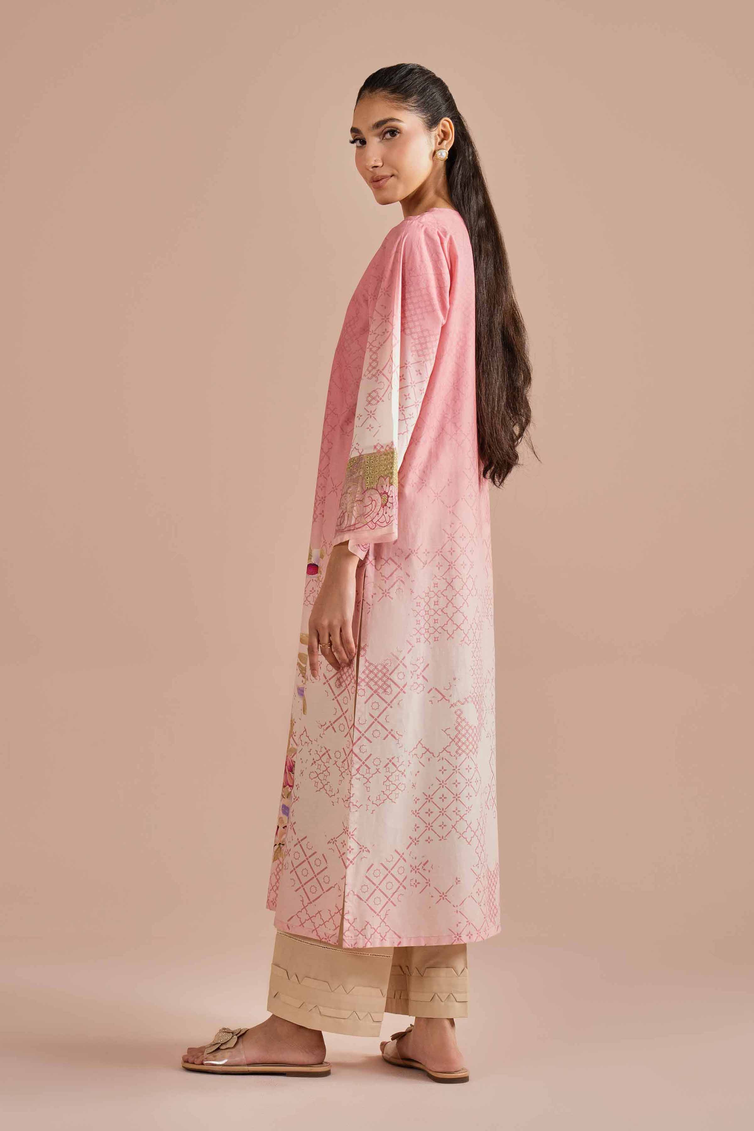 NishatUK - Pink Embroidered Lawn 1-piece ready to wear Shirt
