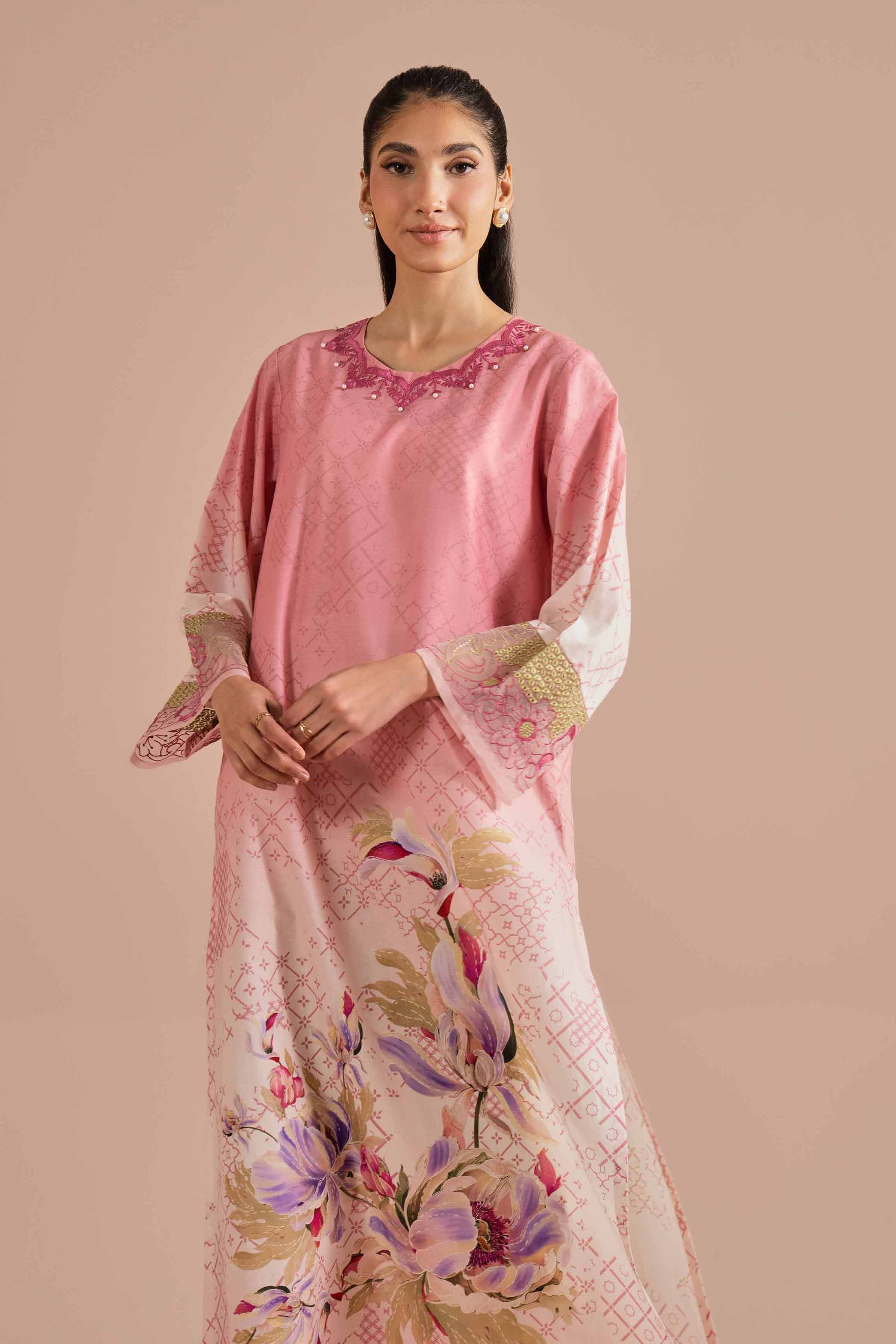 NishatUK - Pink Embroidered Lawn 1-piece ready to wear Shirt